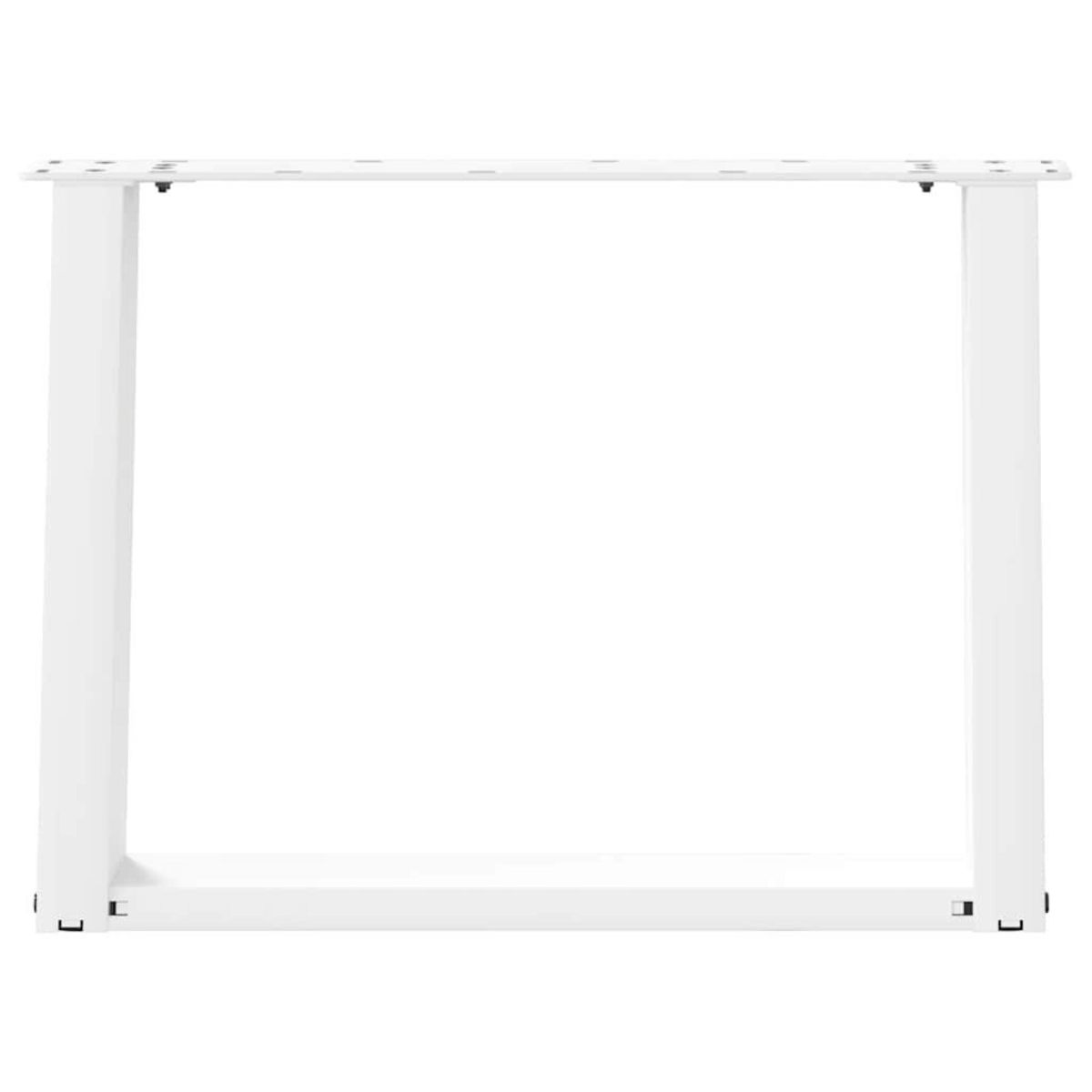 VIDAXL Pieds de table basse forme de U 2 pcs blanc 70x(42-43) cm acier