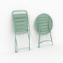 Voir la diapositive 6 : Rendez vous déco Table ronde et chaises de jardin pliantes 2 places en métal vert-Yumi