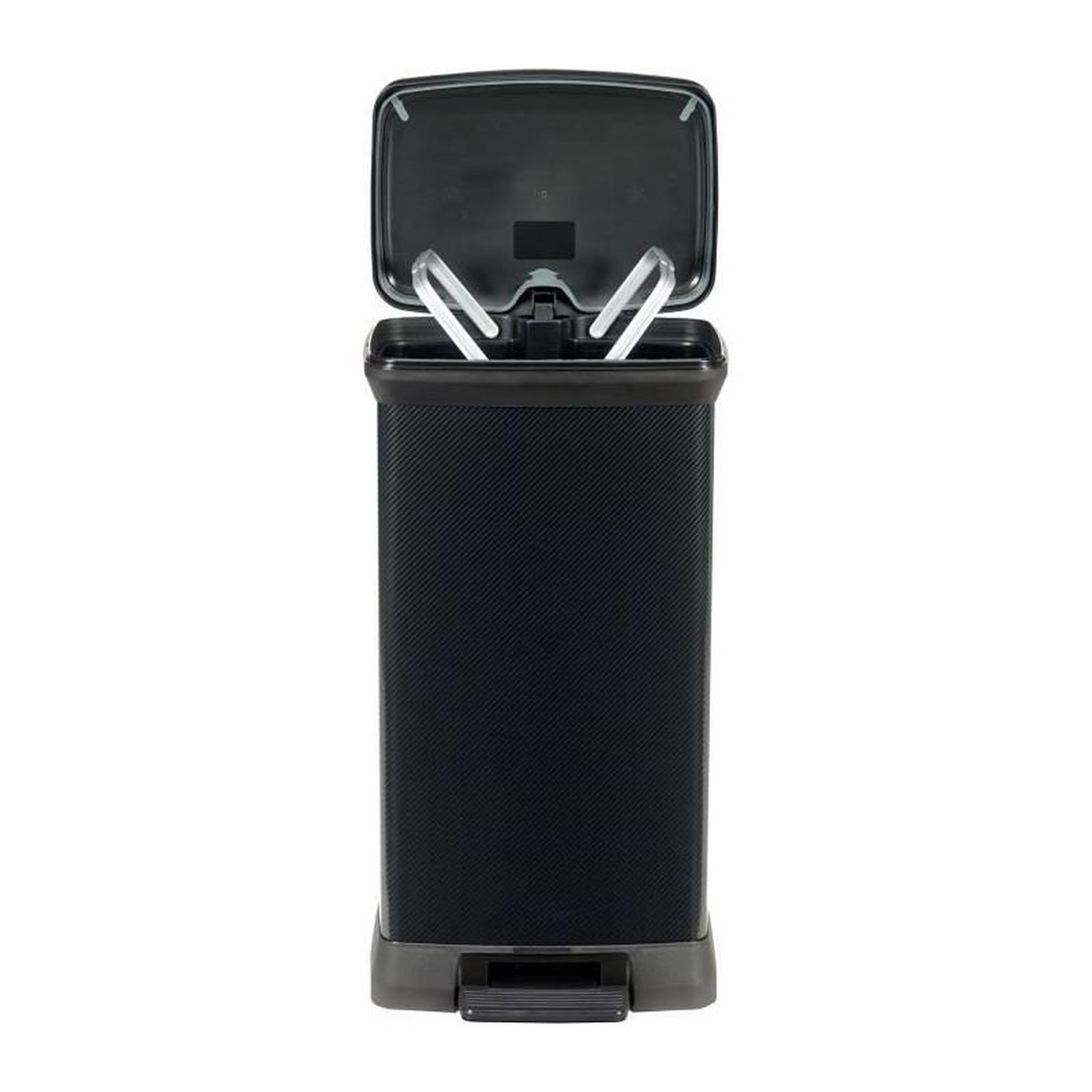 Voir la diapositive 5 : CURVER CURVER Decobin Poubelle a pédale rectangulaire - 50 L - Noir carbone