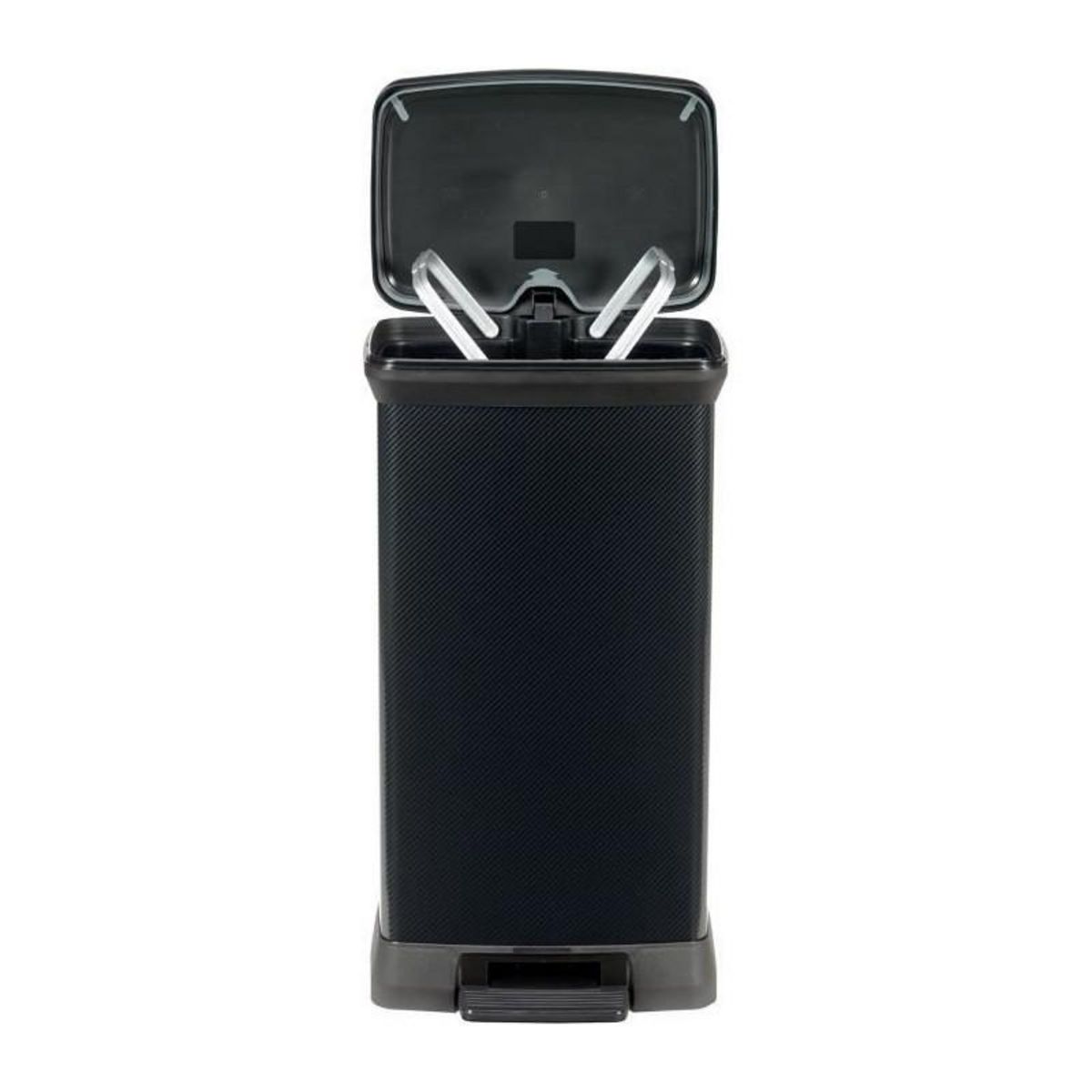 CURVER CURVER Decobin Poubelle a pédale rectangulaire - 50 L - Noir carbone