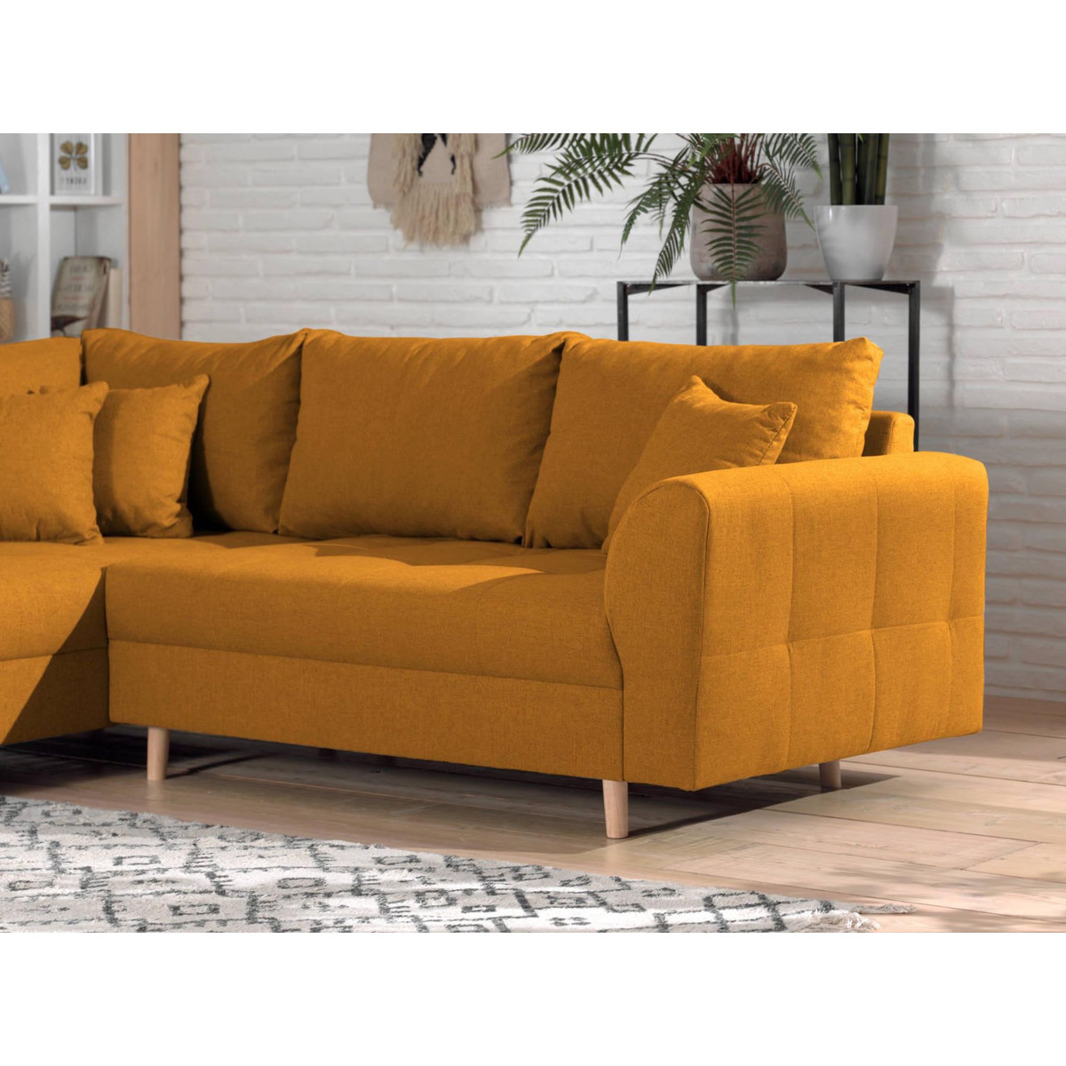 LISA DESIGN Rune - canapé d'angle - avec pouf d'appoint - 4 places - style scandinave - gauche