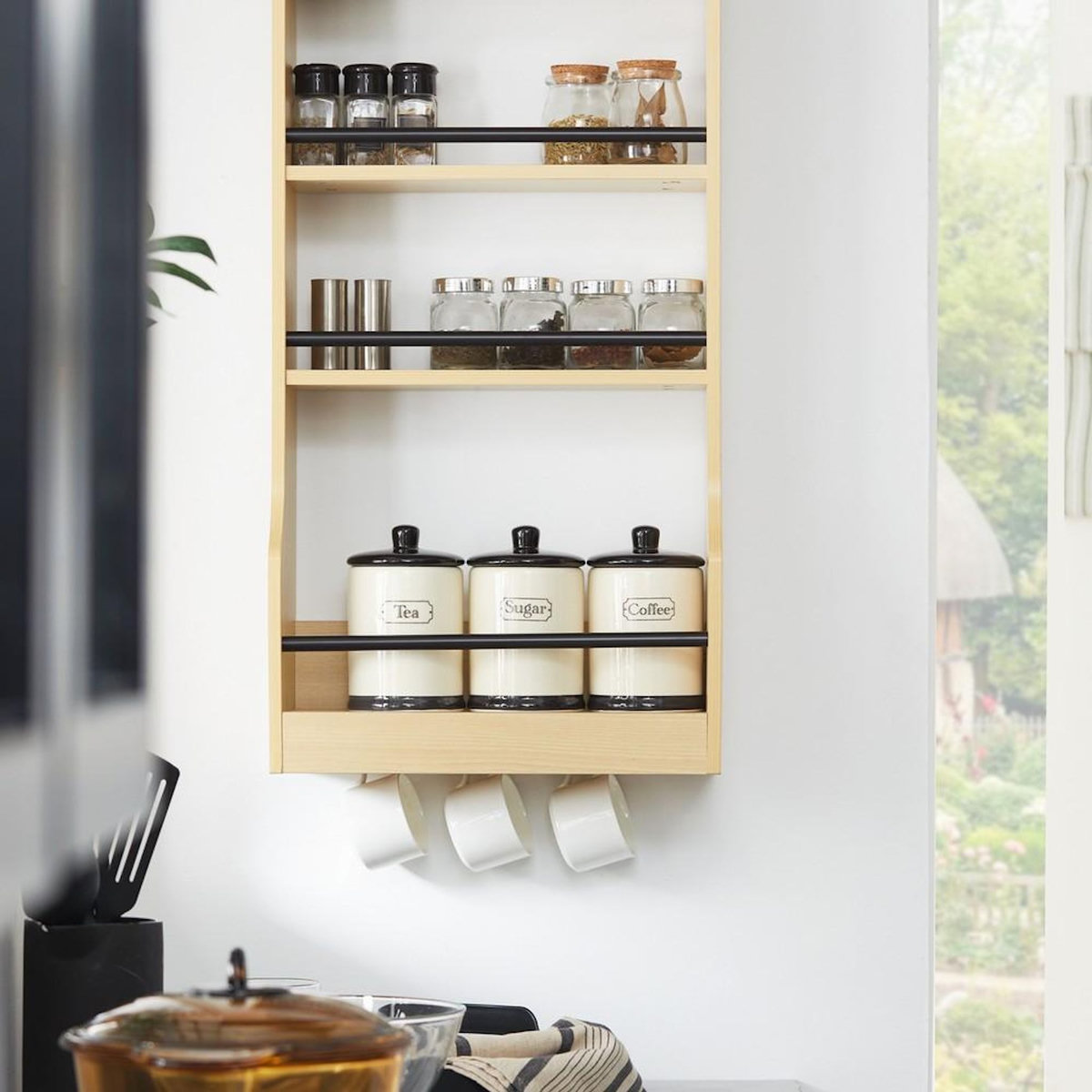 SOBUY SoBuy - Étagère Murale à 3 étagères - Nordique - KCR12