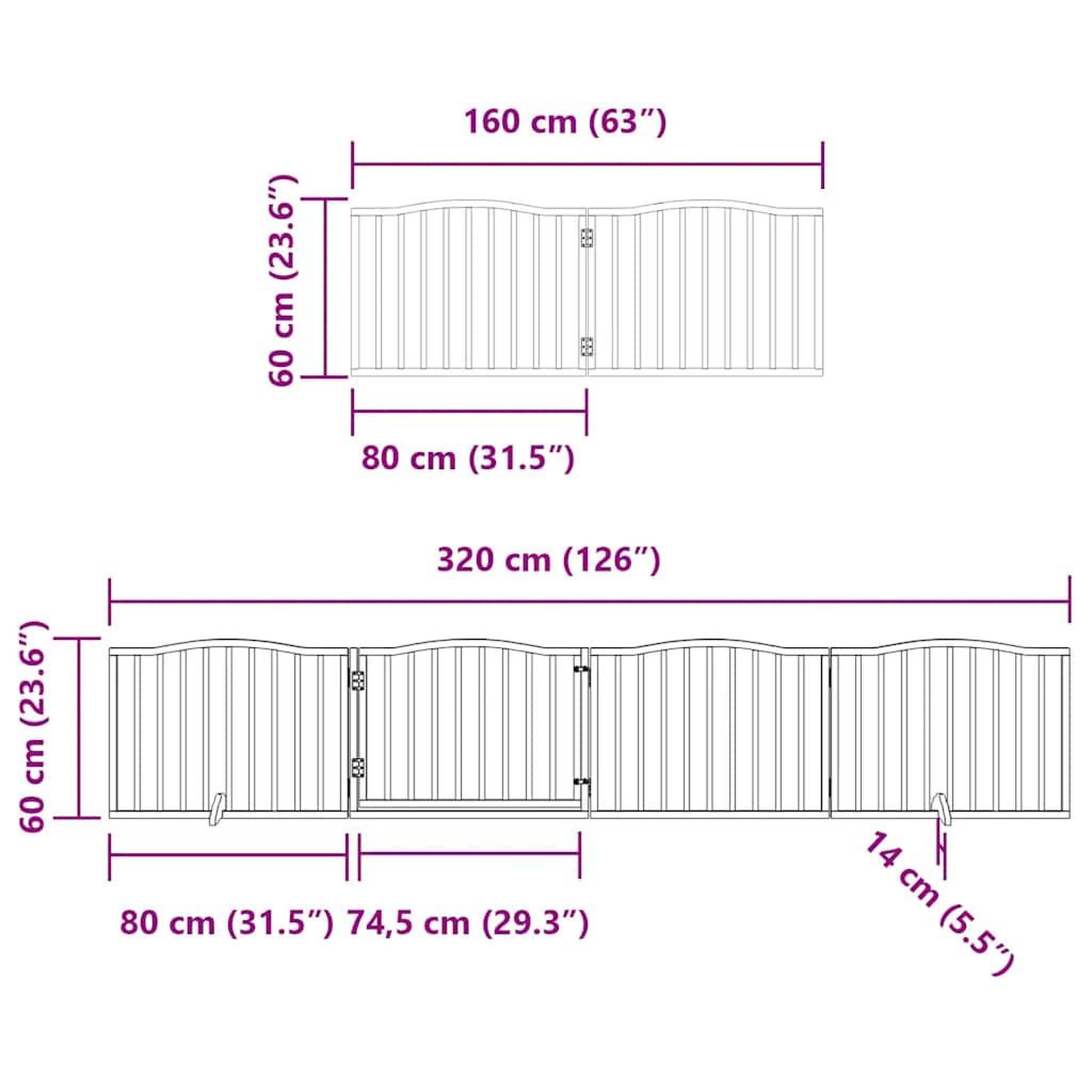 Voir la diapositive 6 : VIDAXL Barriere pour chien porte pliable 10 panneaux bois de peuplier