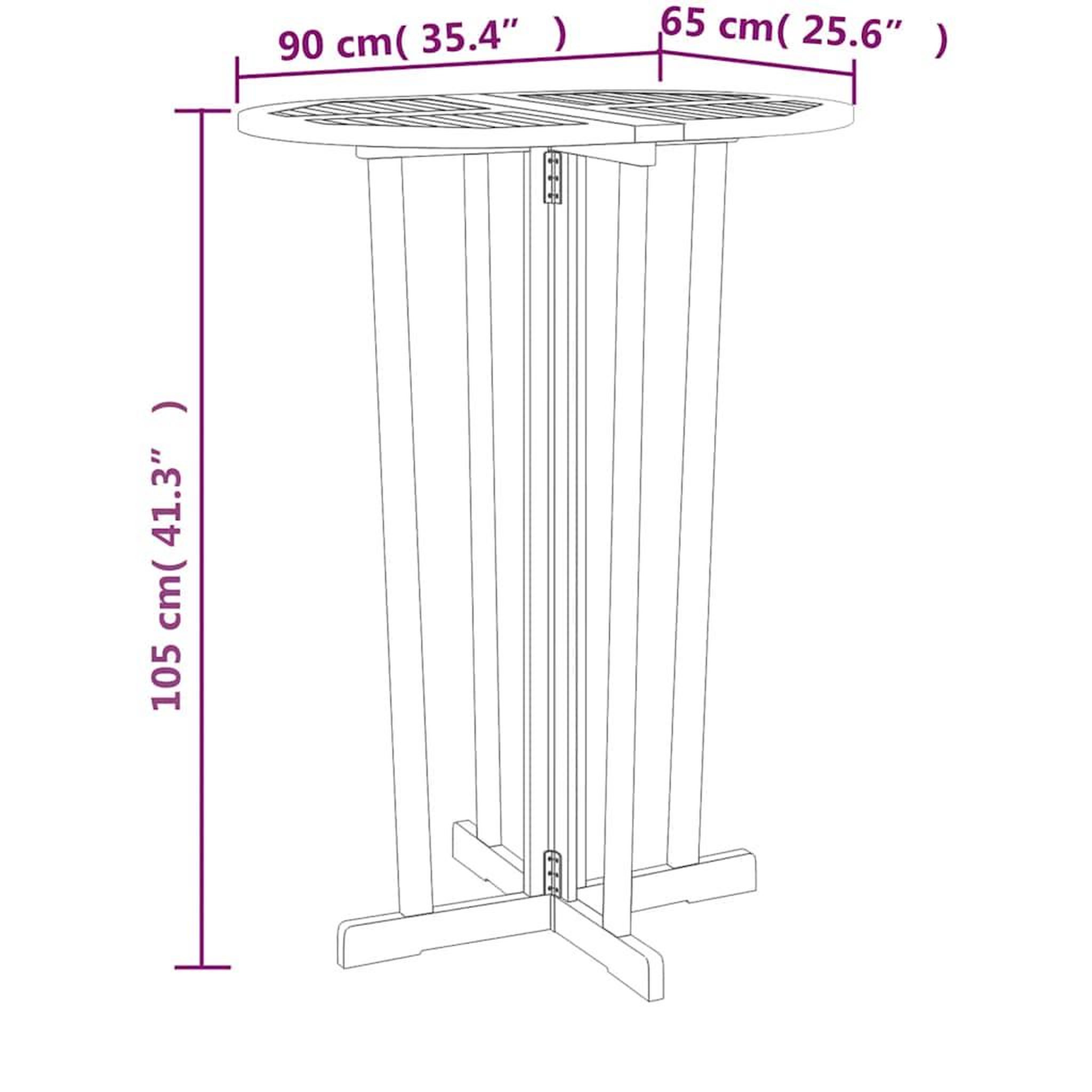 Voir la diapositive 6 : VIDAXL Table de bar 90x65x105 cm Bois de teck solide