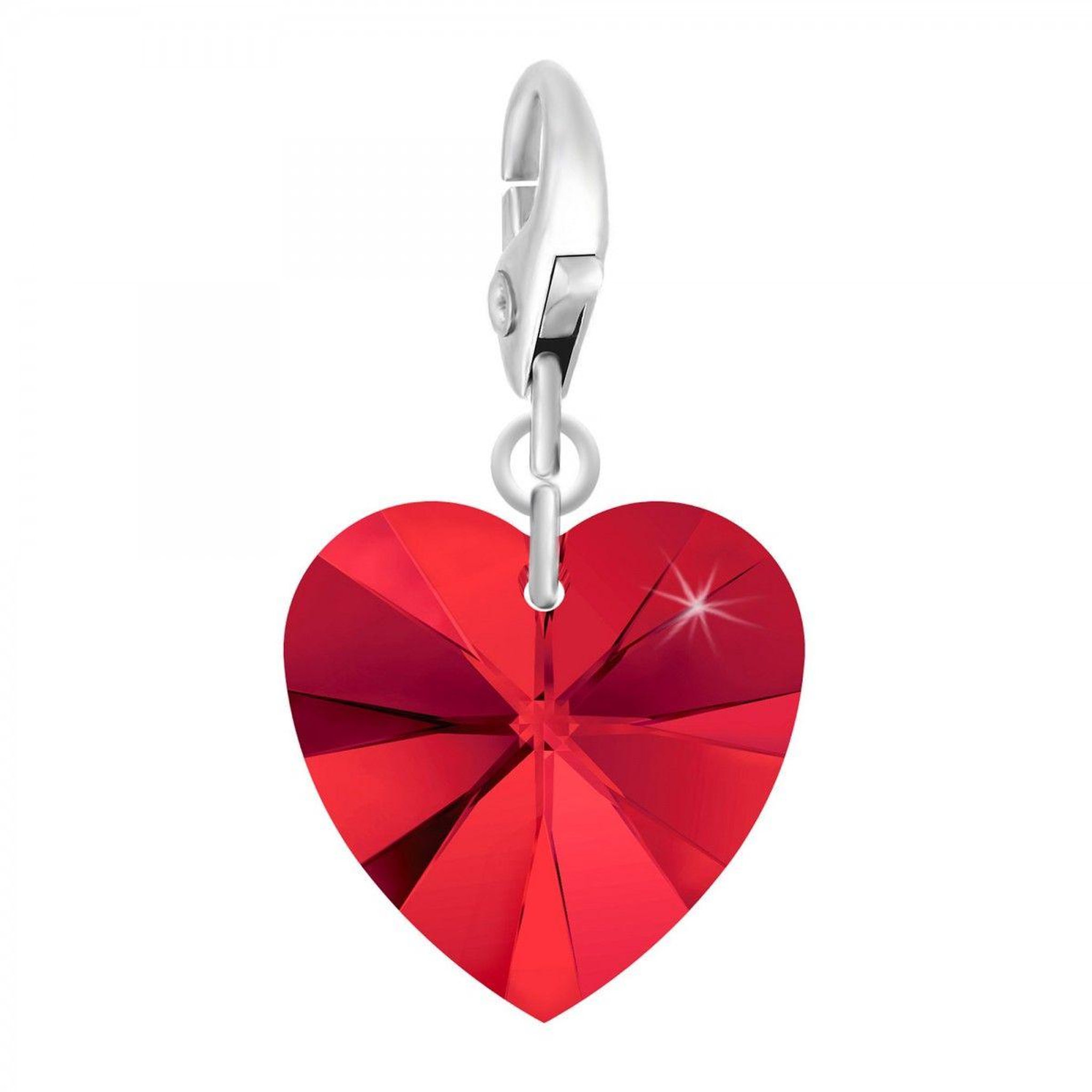 SC CRYSTAL Charm coeur rouge SC Crystal orné de Cristaux scintillants