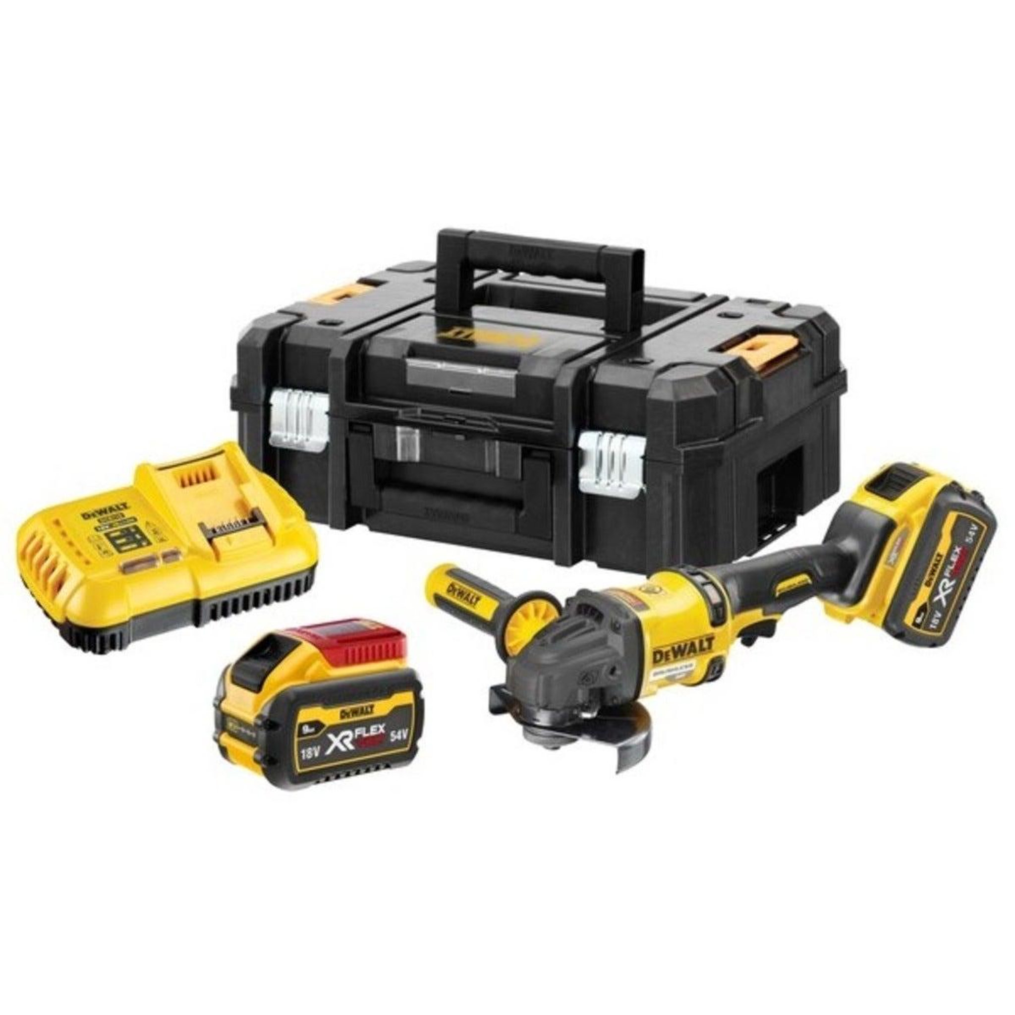Dewalt Meuleuse 2.0 xr flexvolt 54v 3ah li-ion brushless 125mm - 2 batteries - coffret tstak