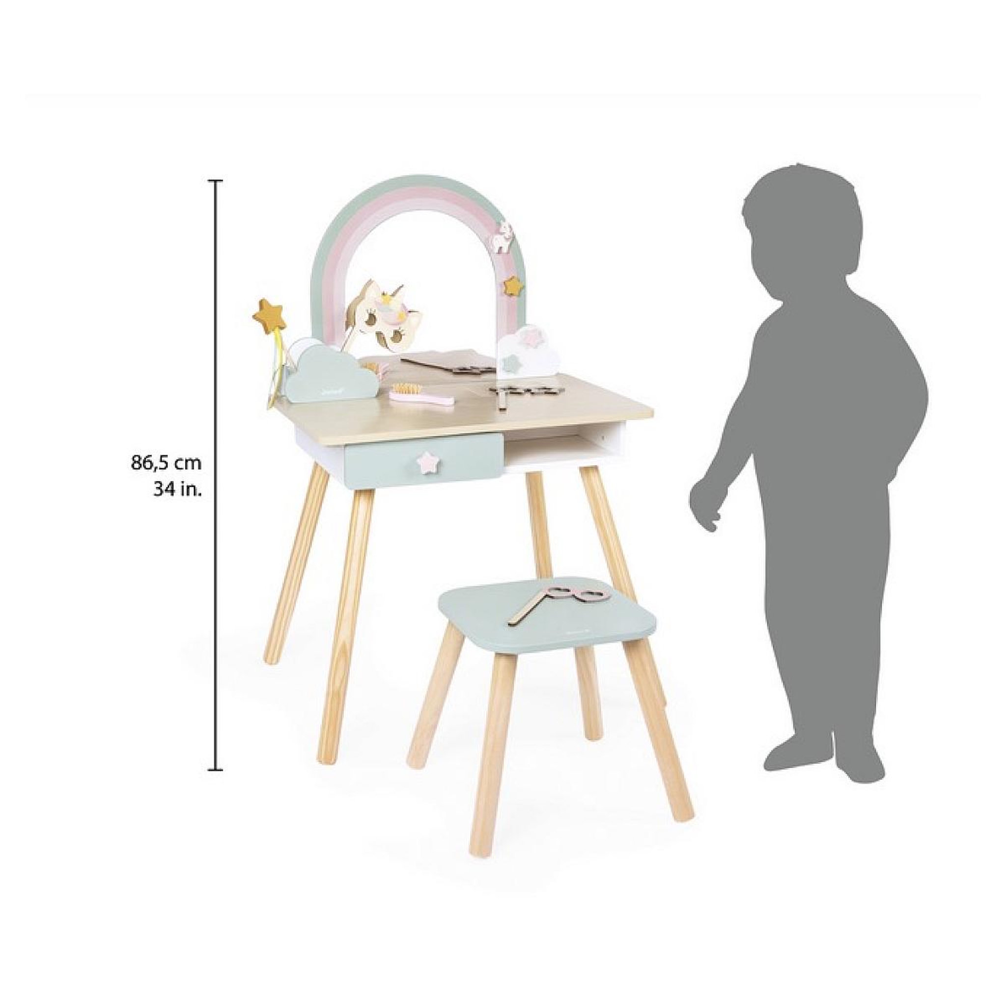 Voir la diapositive 4 : JANOD Licorne - coiffeuse pour enfant