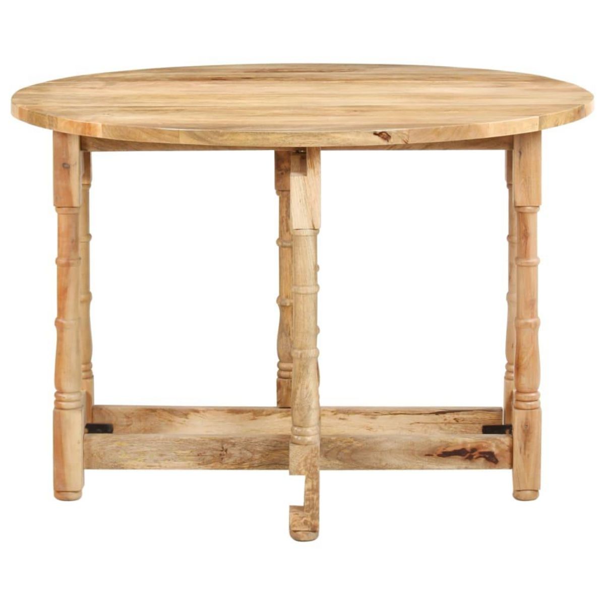 VIDAXL Table a manger Rond 110x76 cm Bois de manguier massif