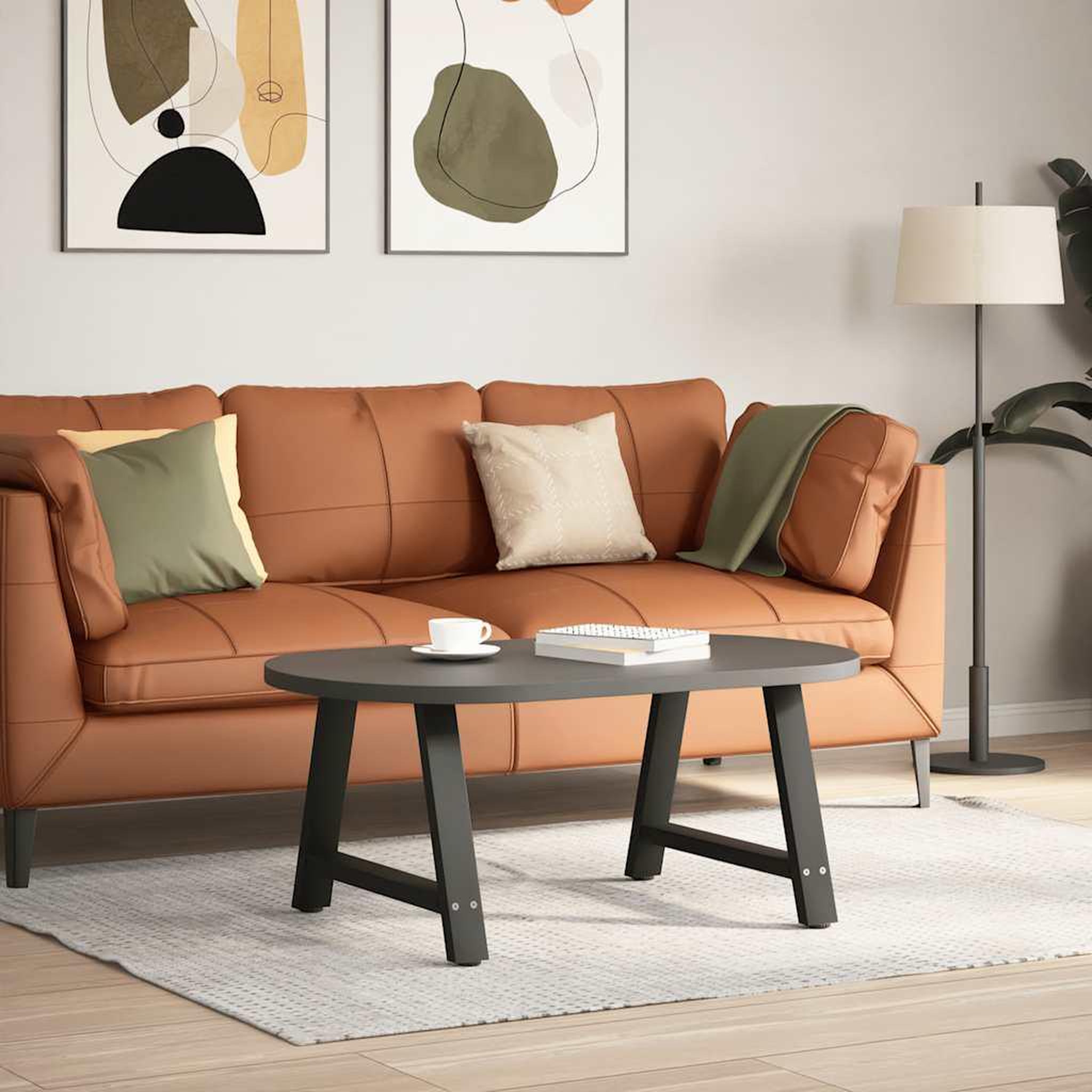 Voir la diapositive 2 : VIDAXL Pieds de table basse forme de A 2 pcs noir 70x(42-43) cm acier