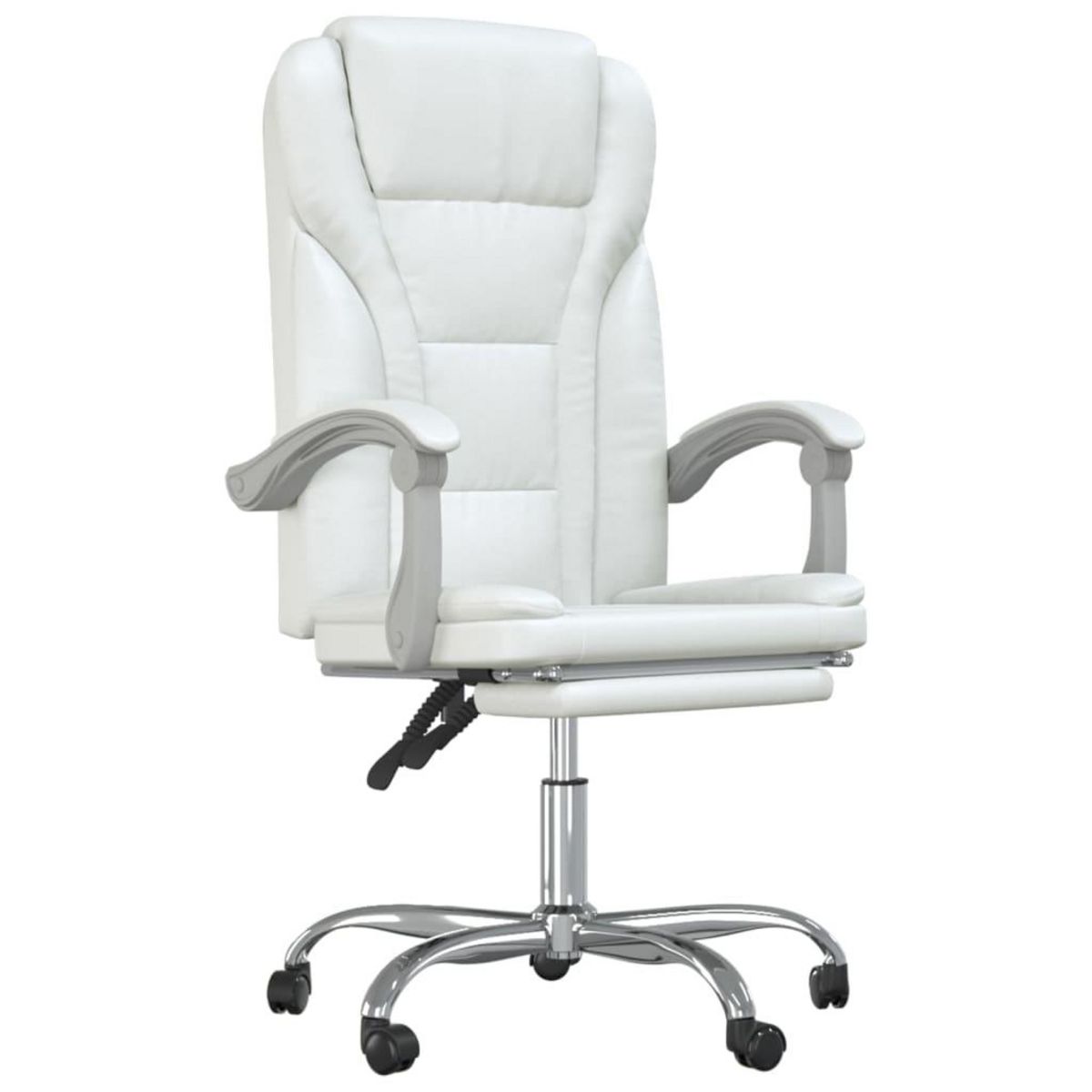VIDAXL Fauteuil inclinable de bureau Blanc Similicuir