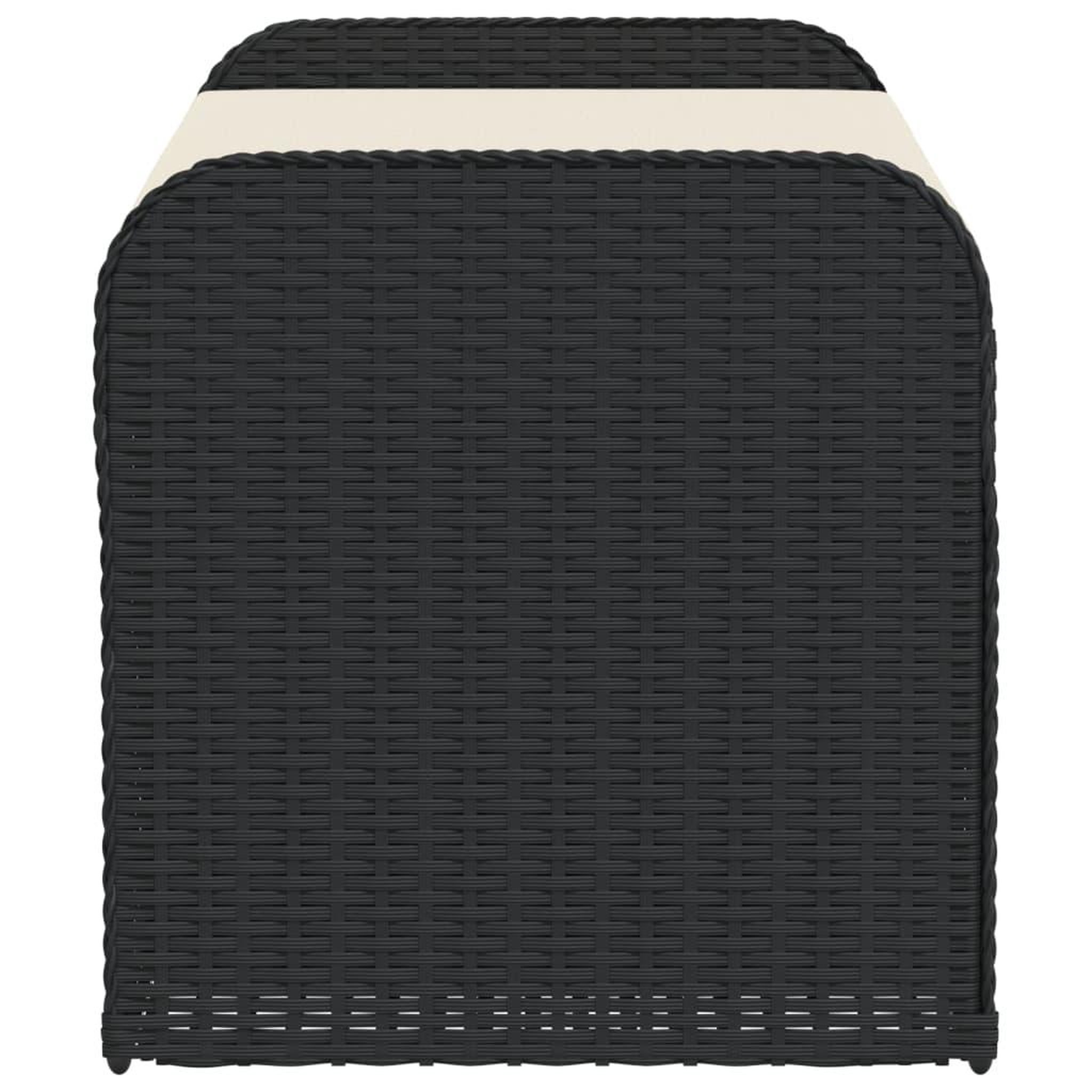 Voir la diapositive 5 : VIDAXL Banc de rangement avec coussin noir 115x51x52 cm resine tressee