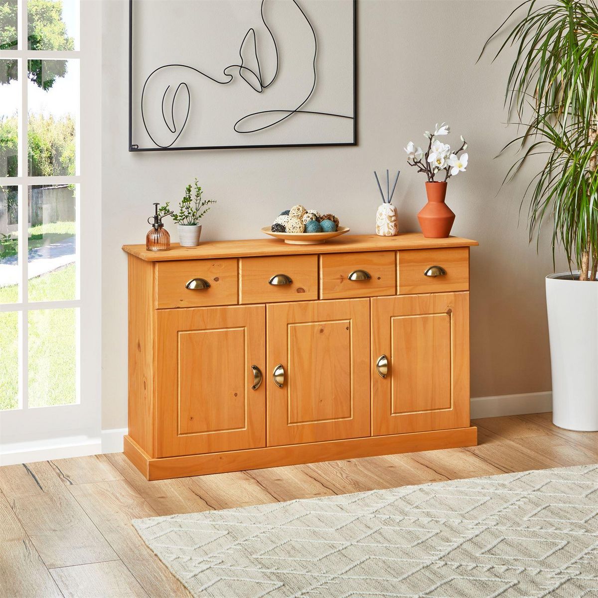 IDIMEX Buffet salon PARIS L116cm bois massif