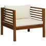 Voir la diapositive 4 : VIDAXL Salon de jardin 5 pcs avec coussin creme Bois d'acacia solide