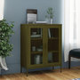 Voir la diapositive 1 : VIDAXL Armoire de rangement Vert olive 80x35x101,5 cm Acier