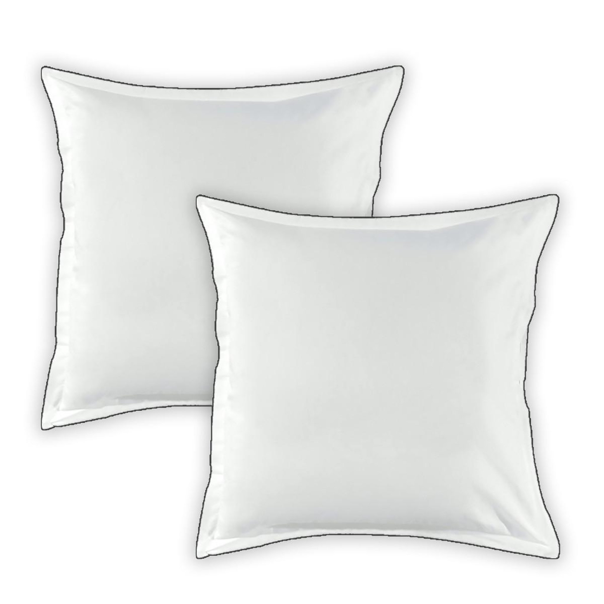 Voir la diapositive 1 : FUTURE HOME Lot de 2 taies d'oreiller unies en coton finition bourdon