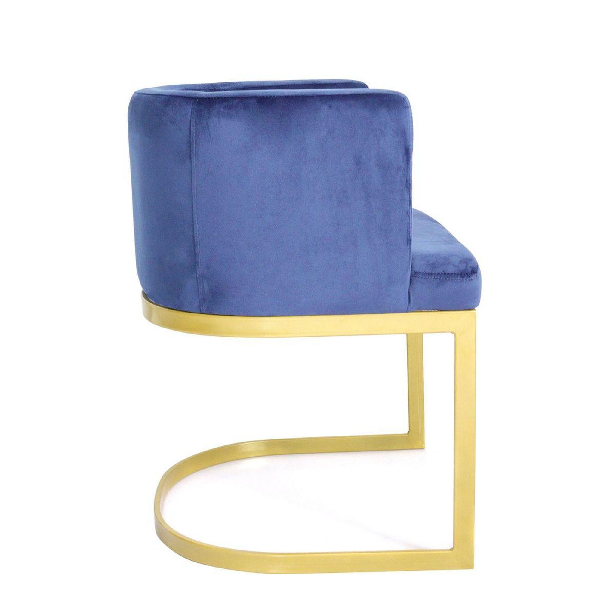 Voir la diapositive 4 : Paris Prix Chaise design en velours  noemy  75cm bleu & or