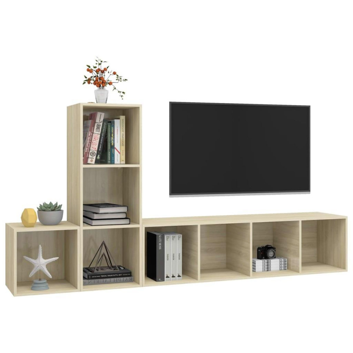 VIDAXL Ensemble de meuble TV 3 pcs Chene sonoma Bois d'ingenierie