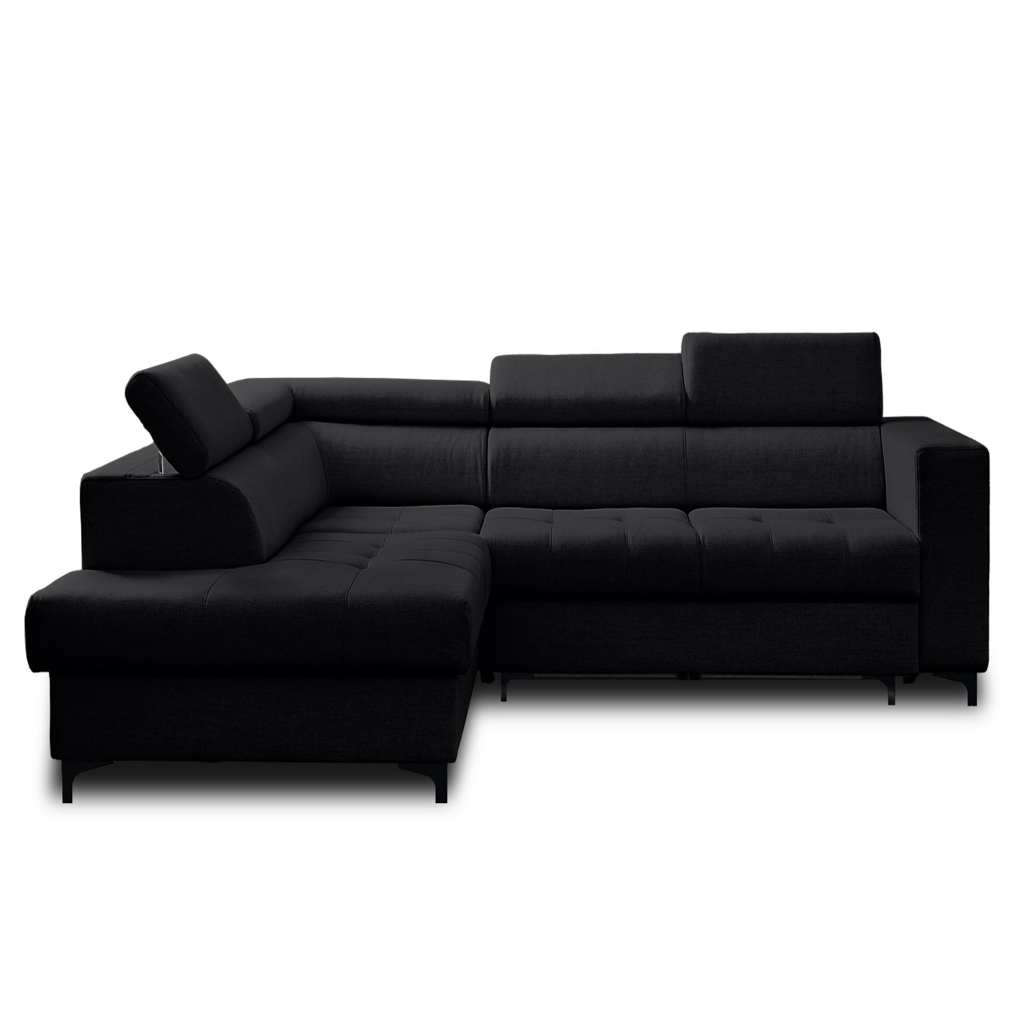 Voir la diapositive 1 : LISA DESIGN Olinda - canapé d'angle gauche - 5 places - convertible avec coffre et têtières réglables - en tissu