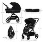 Voir la diapositive 6 : KINDERKRAFT Poussette 3 en 1 avec nacelle YOXI, roues anti-crevaison et accessoires