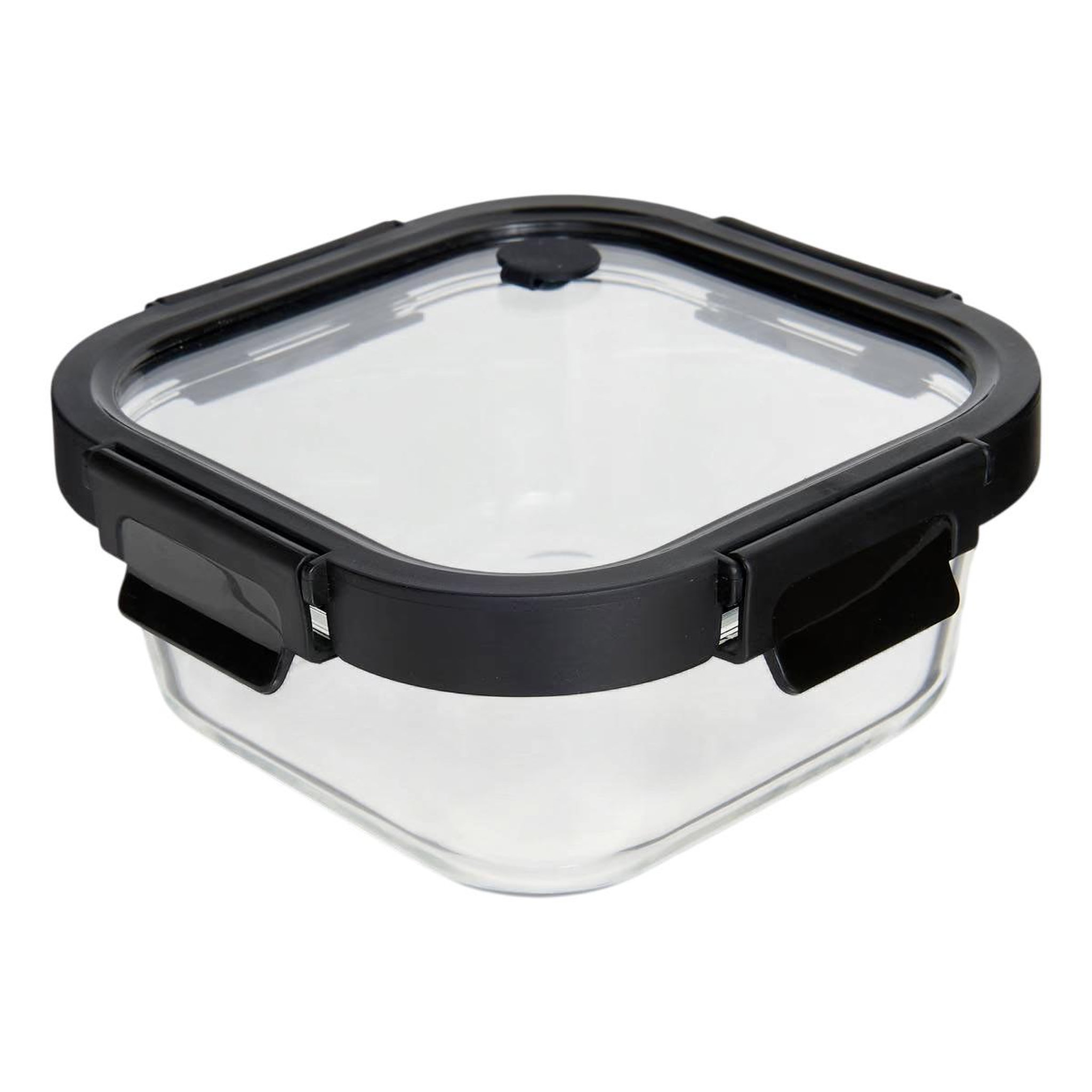 FIVE Boîte de conservation carrée en verre  clipeat plus  0,5l noir