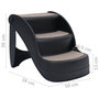 Voir la diapositive 6 : VIDAXL Escalier pliable a 3 marches pour chiens Noir