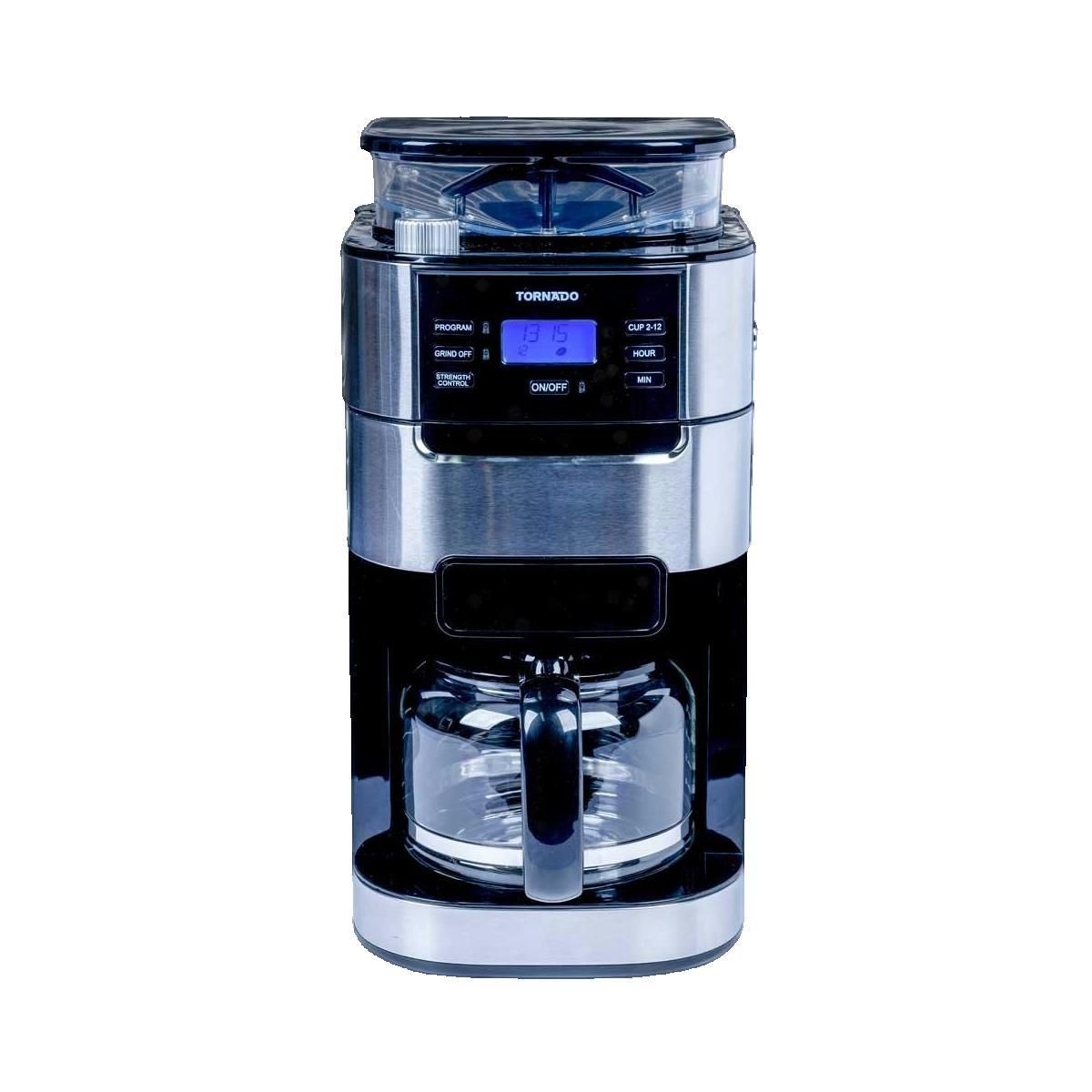 TORNADO Cafetière Tornado avec moulin intégré capacité 1,5 L