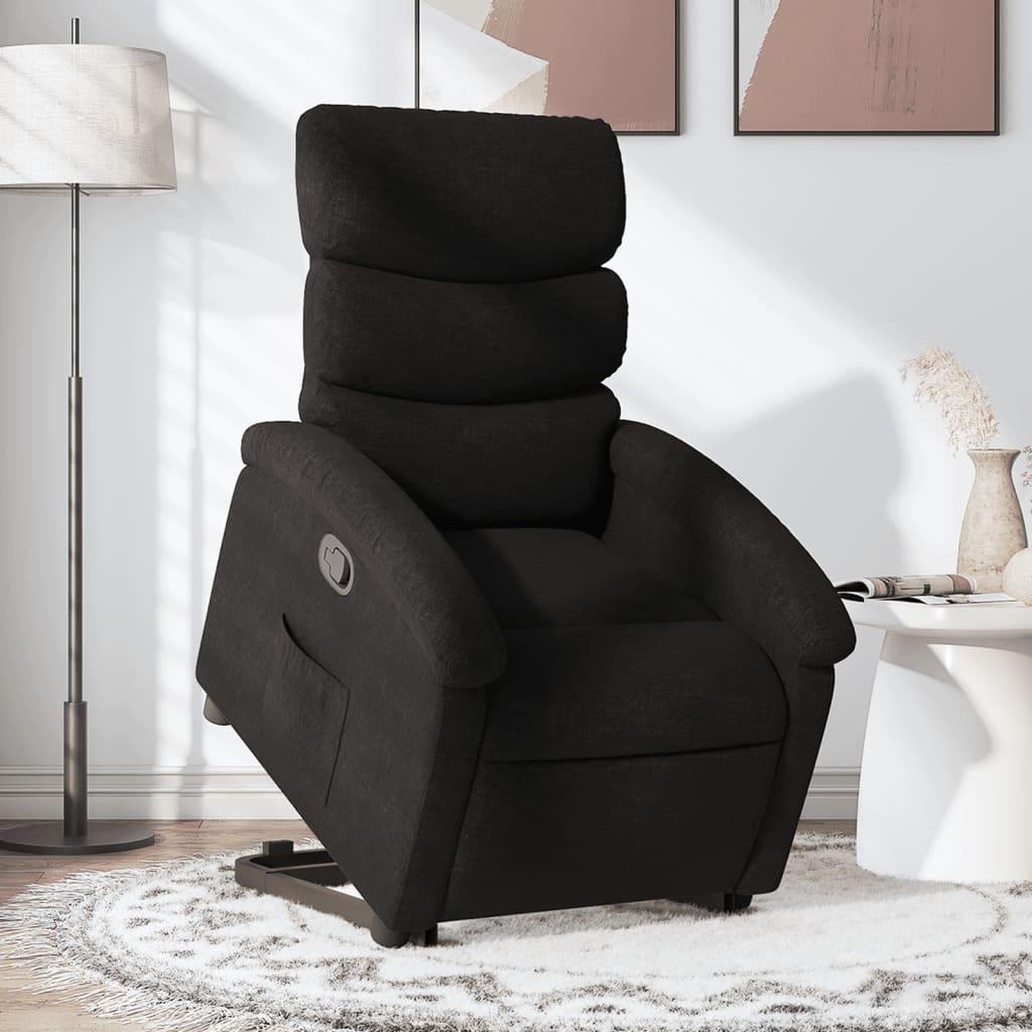 VIDAXL Fauteuil inclinable noir tissu