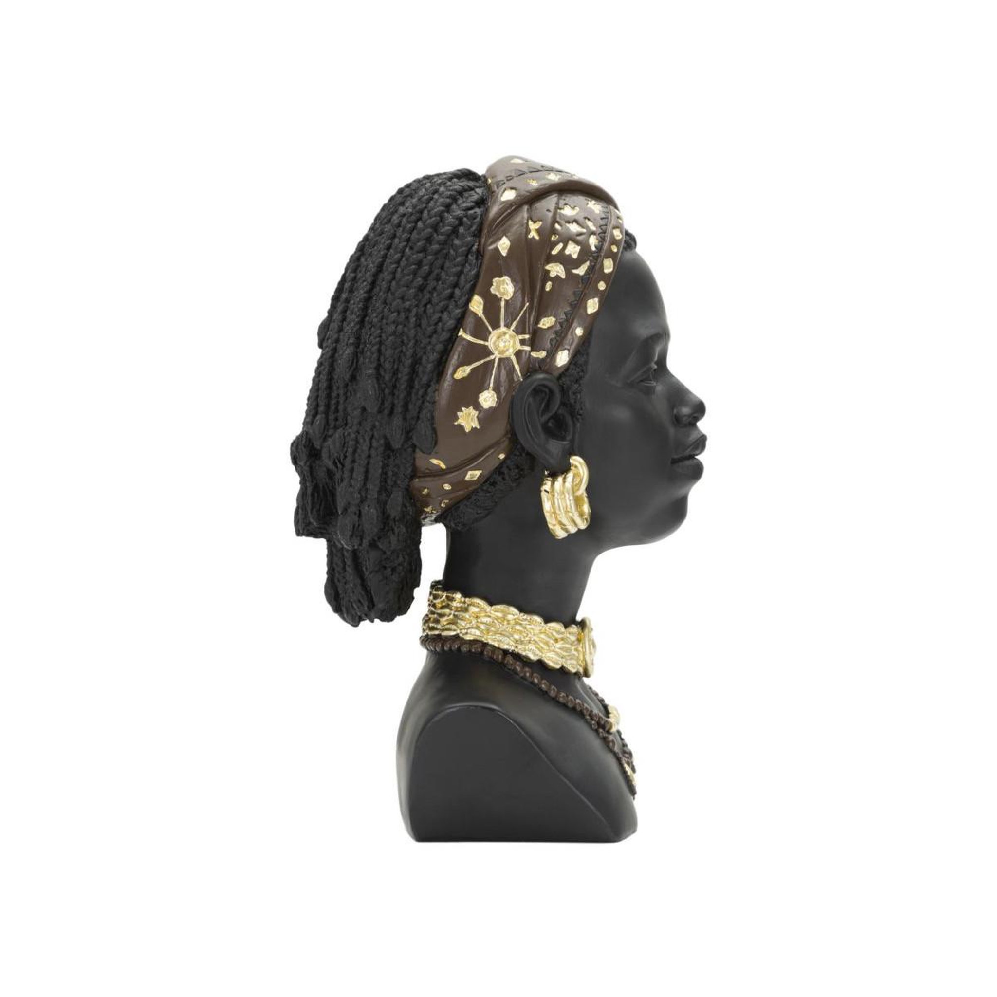 Voir la diapositive 2 : Paris Prix Statuette tête femme bandeau  massai  30cm noir