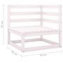 Voir la diapositive 6 : VIDAXL Canape a 2 places de jardin Blanc Bois de pin solide