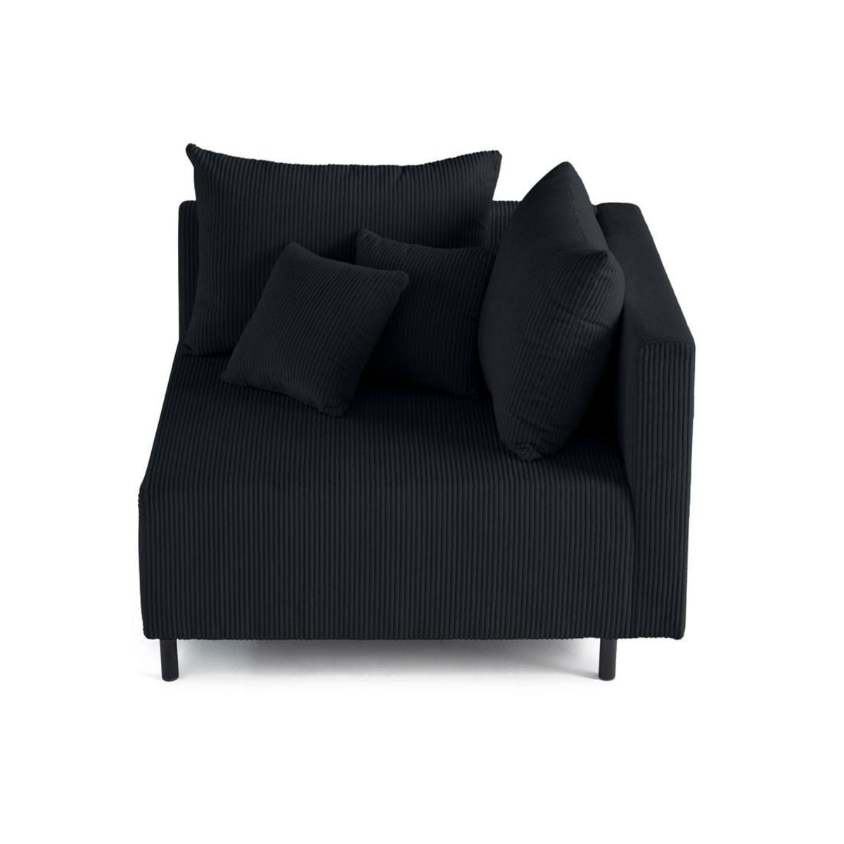 LISA DESIGN Edinburg - module d'assise d'angle droit - en velours côtelé