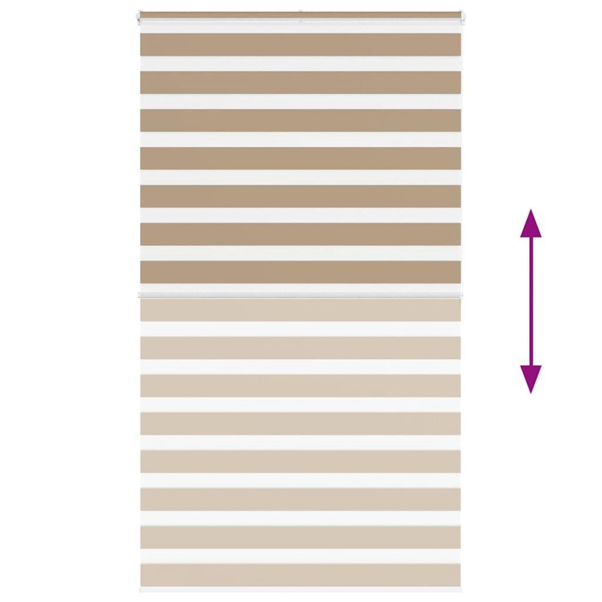 VIDAXL Store zebre marron sable largeur du tissu 130,9 cm polyester