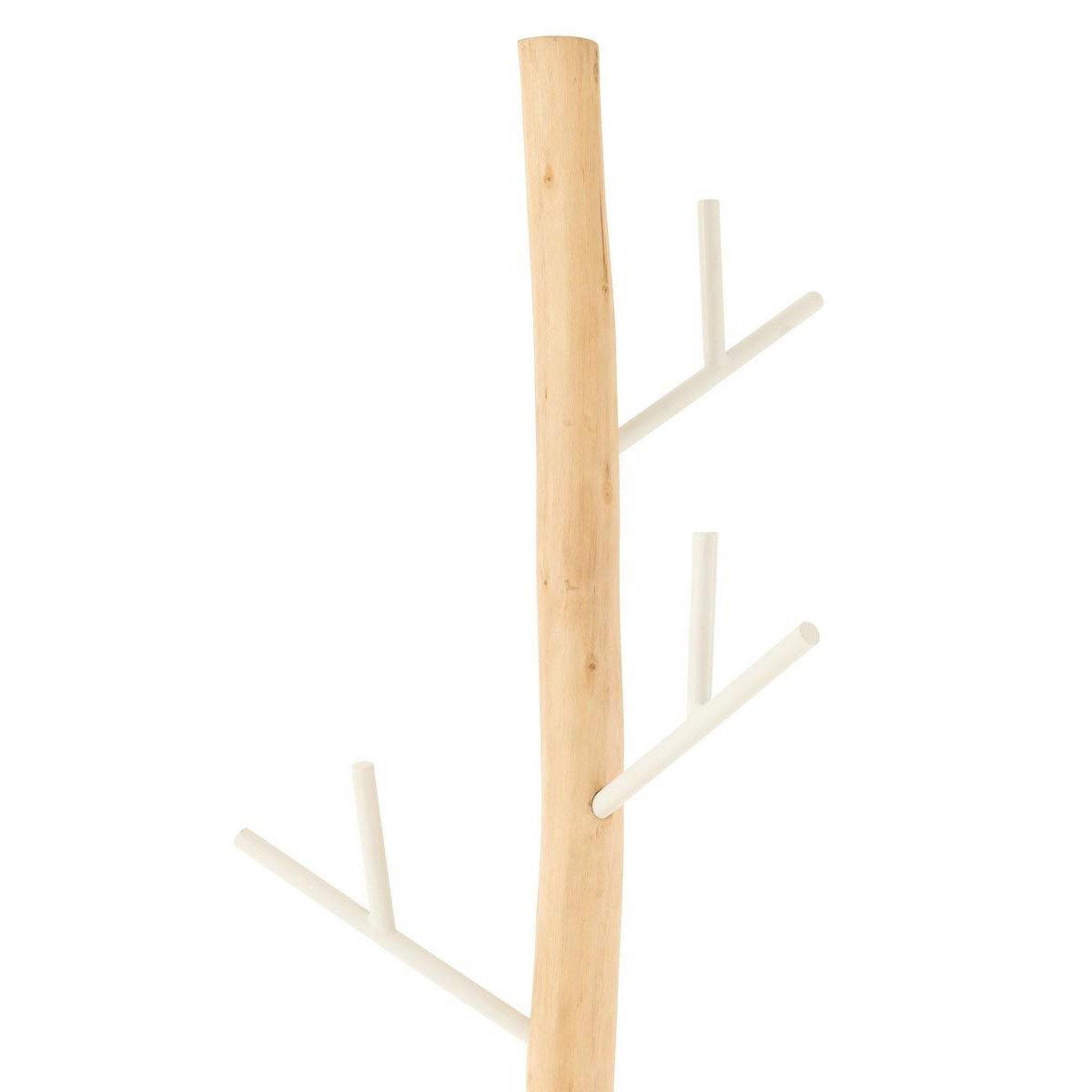 Voir la diapositive 2 : J-LINE Porte-manteau en bois  bali  180cm naturel & blanc