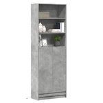 VIDAXL Buffet haut avec LED gris beton 69x32,5x200cm bois d'ingenierie