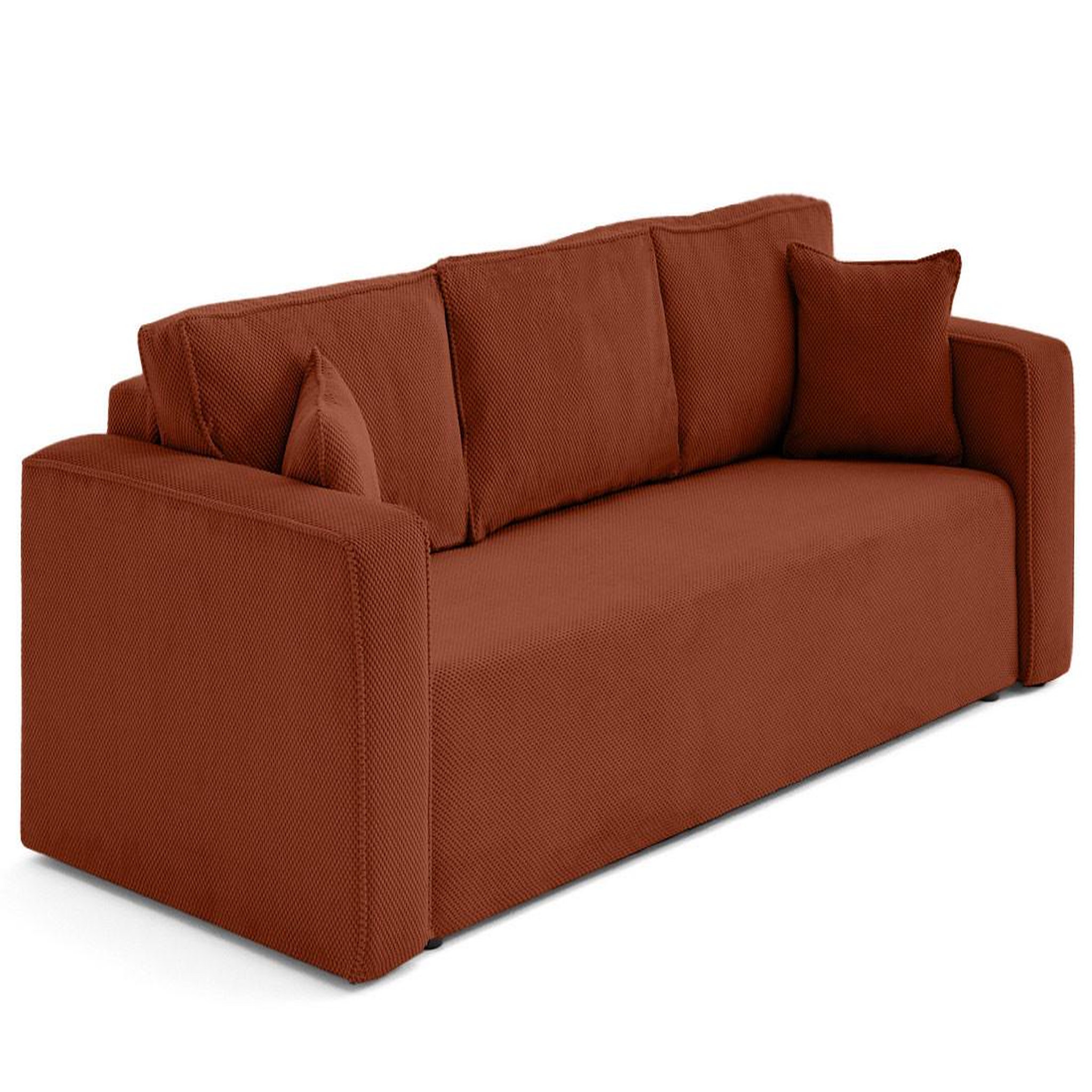 Voir la diapositive 4 : BEST MOBILIER Topaze - canapé droit 3 places convertible avec coffre en velours texturé