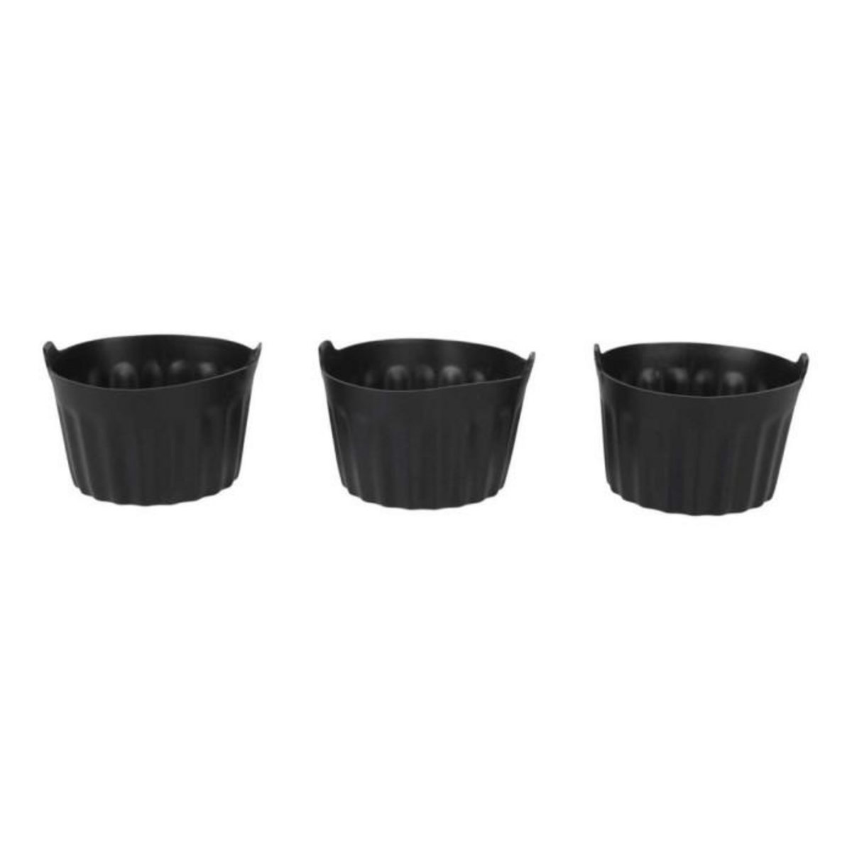 Paris Prix Lot de 3 Moules de Cuisson Rond  Friteuse à Air  8cm Noir