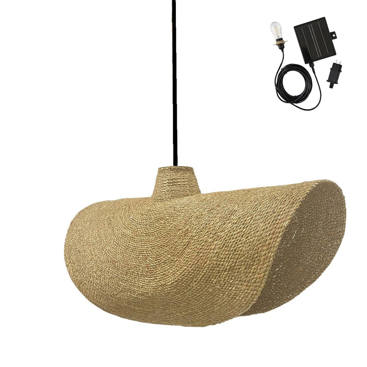 Lumisky Suspension d'extérieur nomade solaire KLEIA Beige Herbe marine H32cm