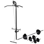 VIDAXL Tour de musculation murale avec jeu d'halteres et poids 30,5 kg
