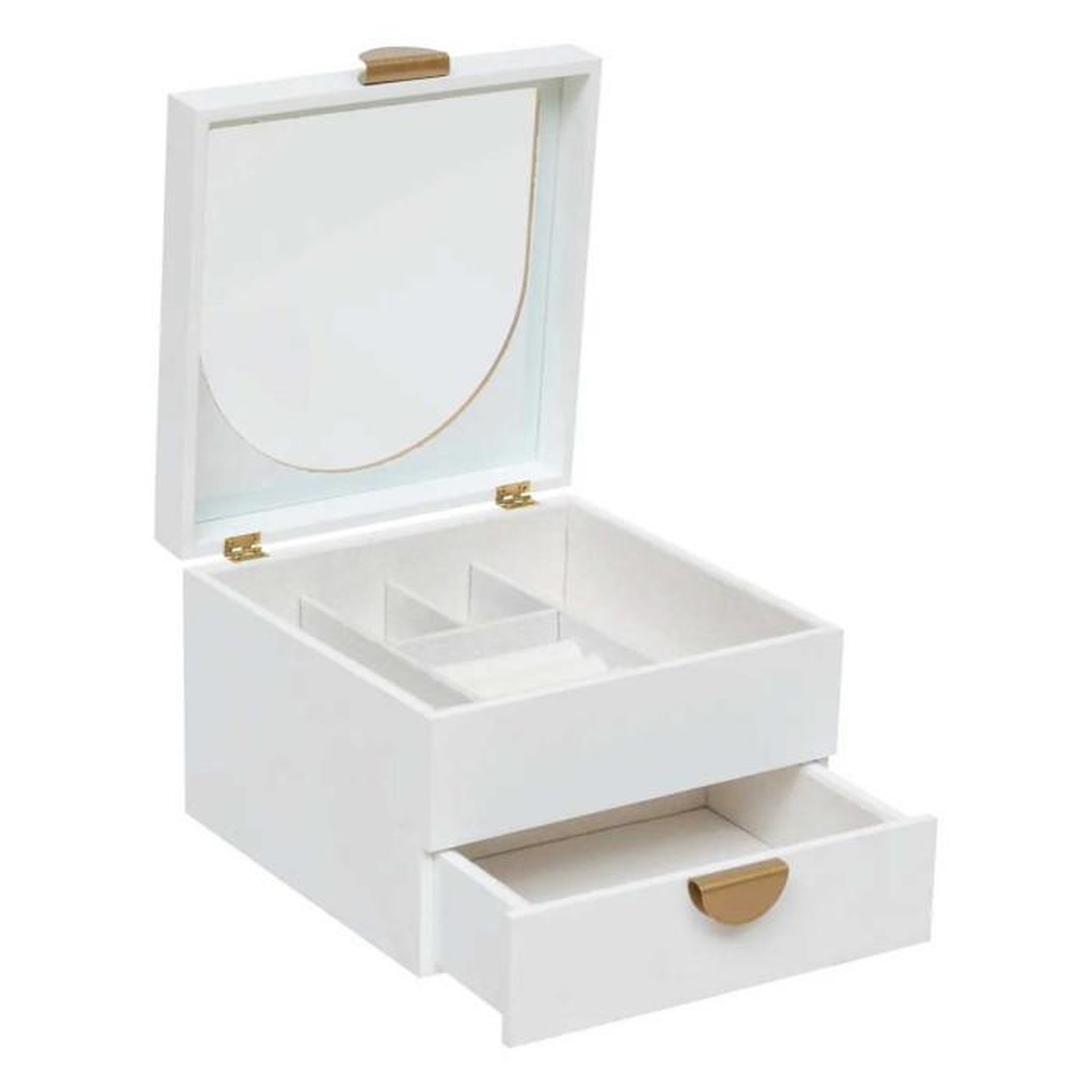 Voir la diapositive 2 : ATMOSPHERA Boîte à Bijoux 2 Tiroirs  Wild Romance  20cm Blanc