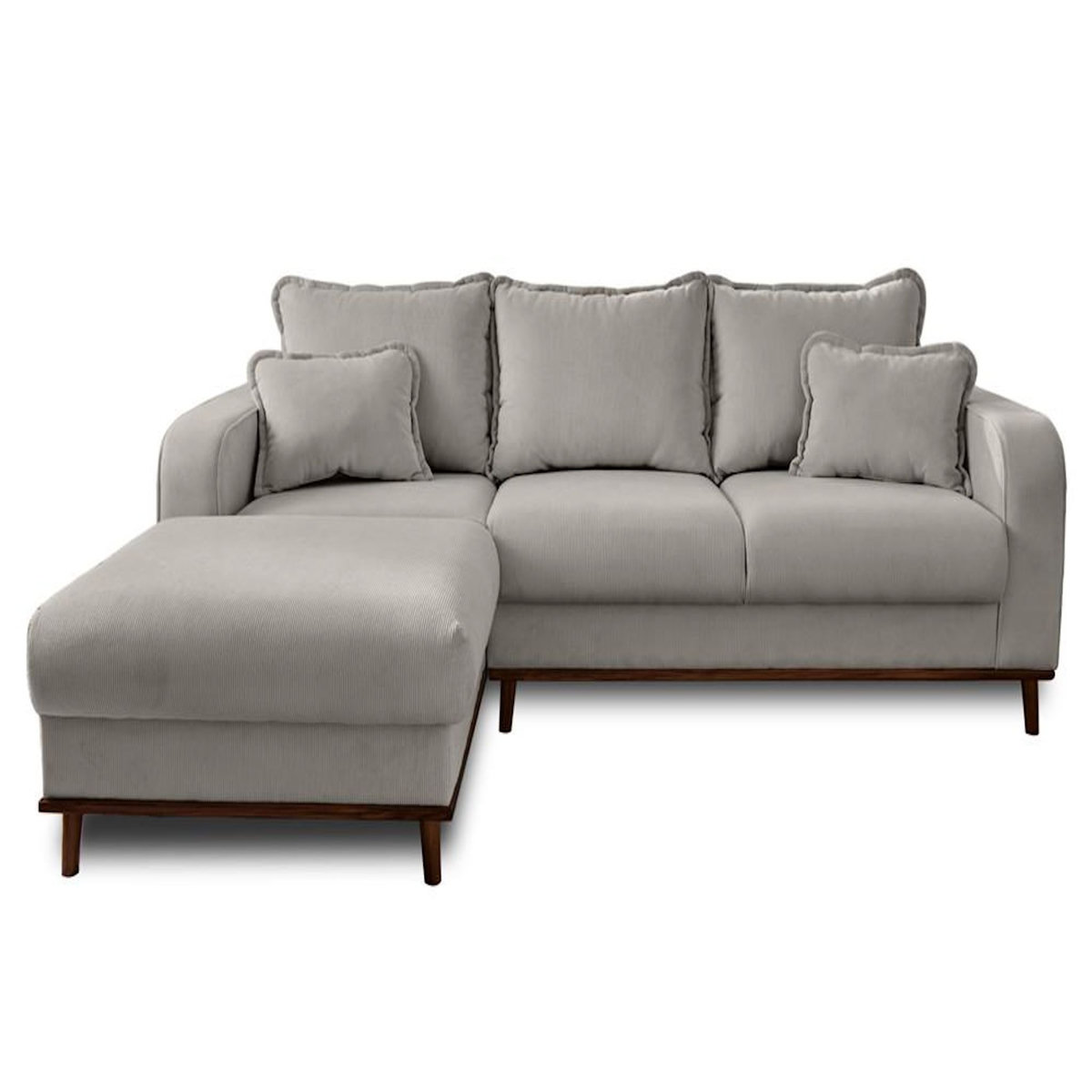 LISA DESIGN Albane - canapé d'angle gauche - 4 places - en velours côtelé