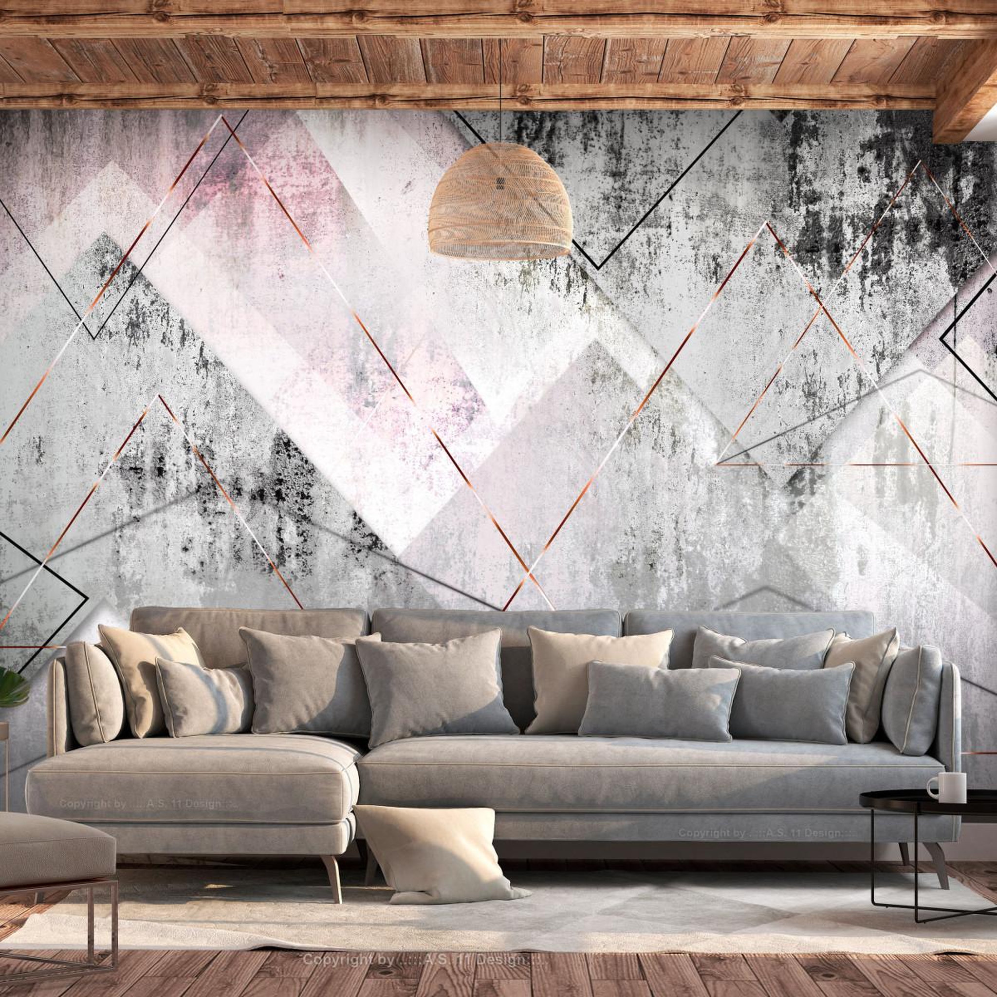 Paris Prix Papier peint  triangular perspective. Coloris disponibles : Multicolore