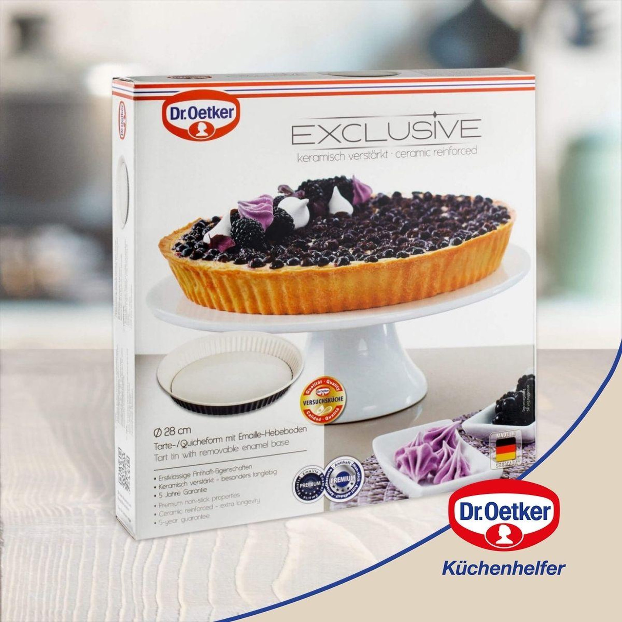 Voir la diapositive 4 : DR.OETKER Moule à tarte quiche 28 cm en email dr. Oetker exclusive