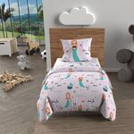 SOLEIL D'OCRE Parure housse de couette SIRENES, 100% coton 57 fils/cm2, par Soleil d'Ocre. Coloris disponibles : Bleu, Rose