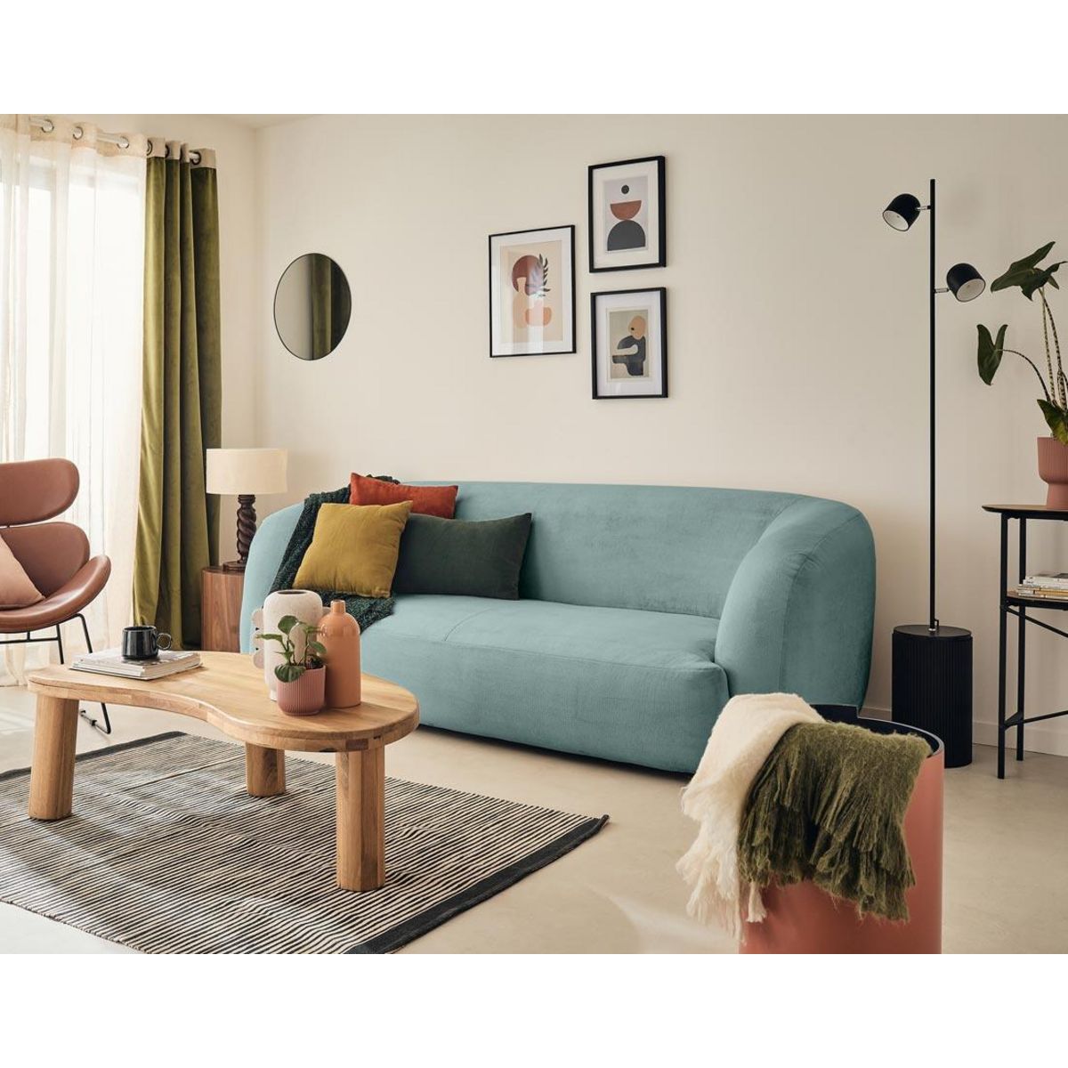 LISA DESIGN Ernee - canapé 3 places - en velours