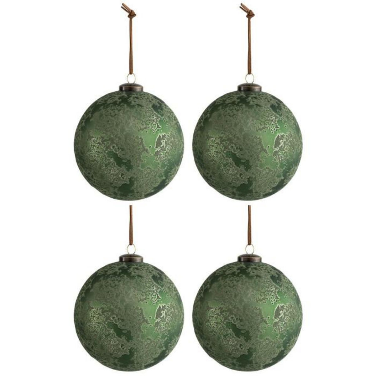 Paris Prix Lot de 4 Boules de Noël  Antique  12cm Vert