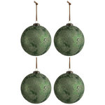 Paris Prix Lot de 4 Boules de Noël  Antique  12cm Vert