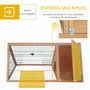 Voir la diapositive 5 : PAWHUT Clapier triangulaire de sol enclos extérieur niche double porte dim. 116L x 62l x 53H cm bois massif pin