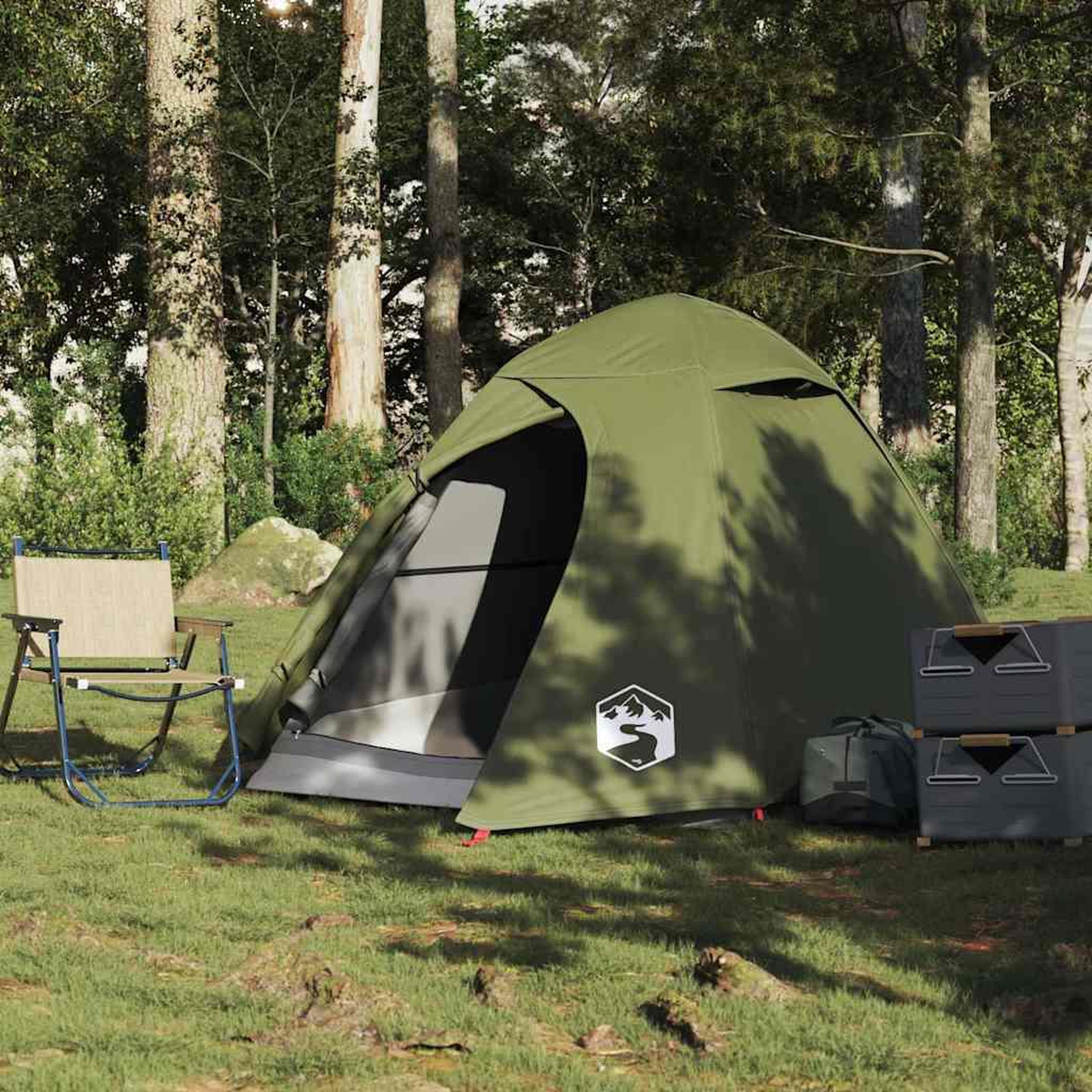 Voir la diapositive 3 : VIDAXL Tente de camping a dome 2 personnes vert olive impermeable