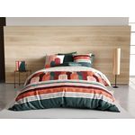 ATELIER DU COTON Parure housse de couette 100% coton 57fils galio. Coloris disponibles : Rouge