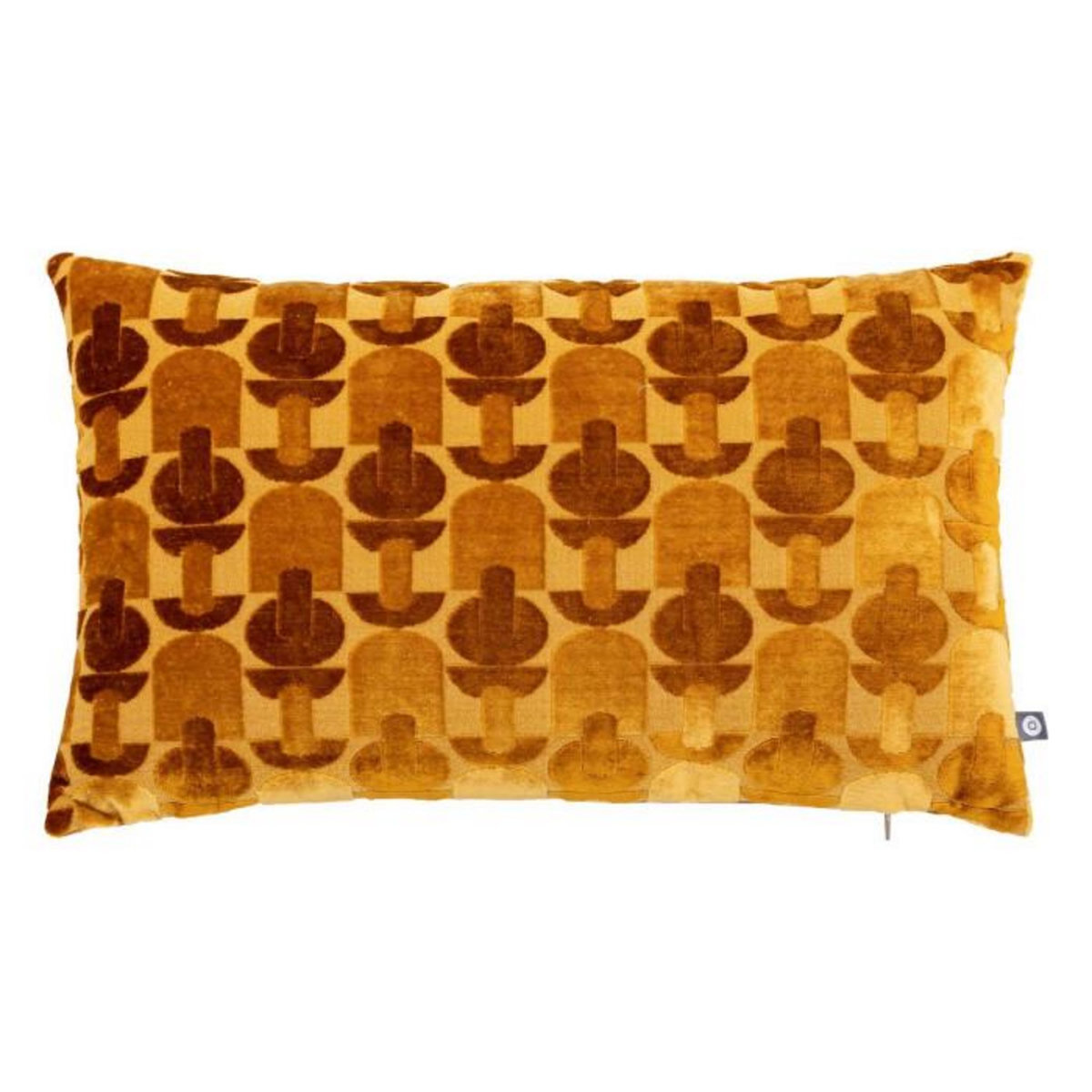 ATMOSPHERA Coussin Jacquard en Velours  Luna  30x50cm Ocre