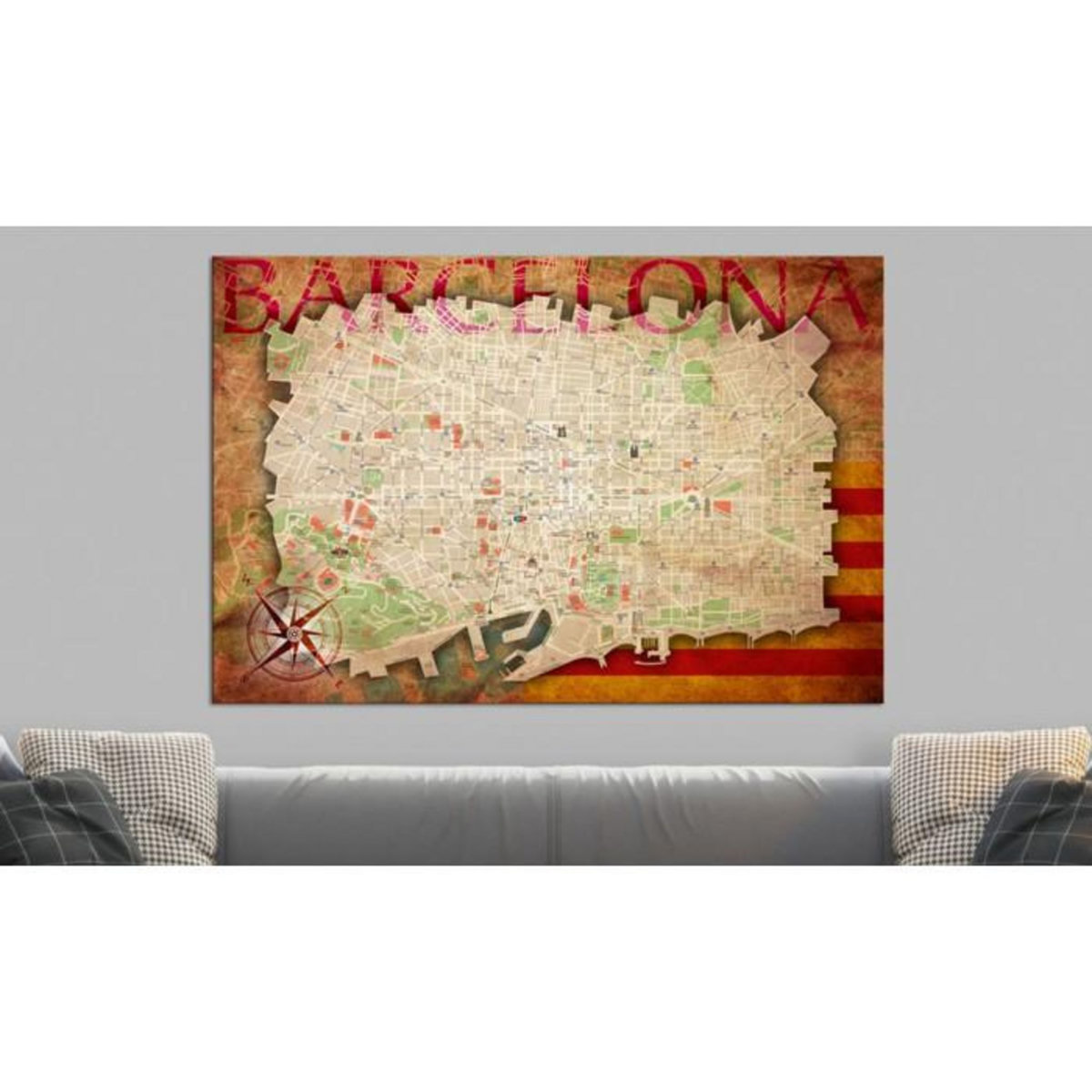 Paris Prix Tableau en Liège  Carte du Monde - Map of Barcelona